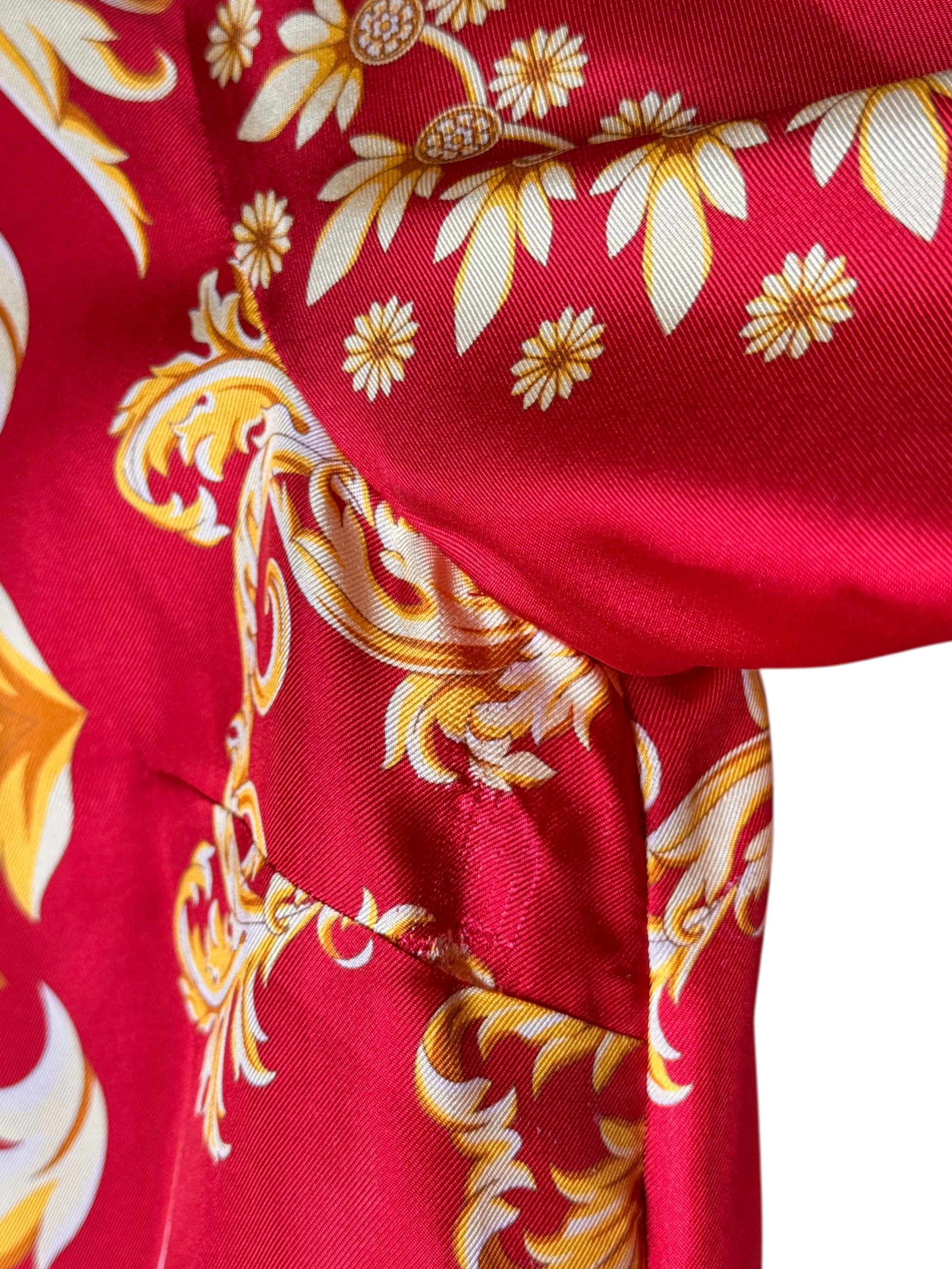 Camicia Versace seta rossa stampa Medusa barocco tg 36 - Difetto — foto 7