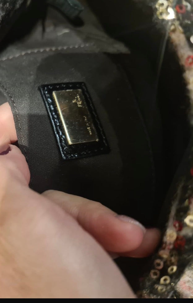 Fendi baguette vintage in lana e paillettes