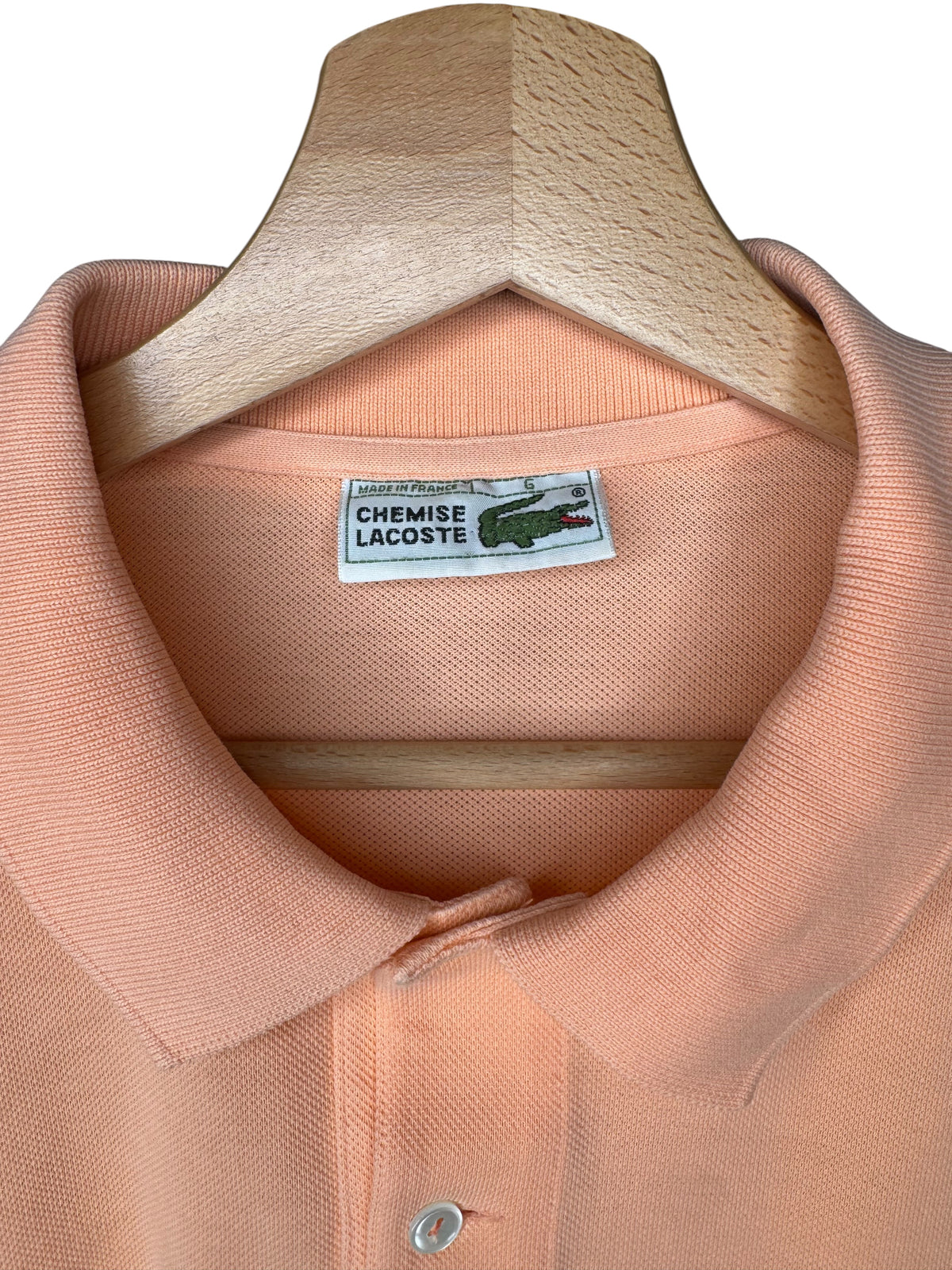 Lacoste polo vintage Made in France salmone manica lunga XL
