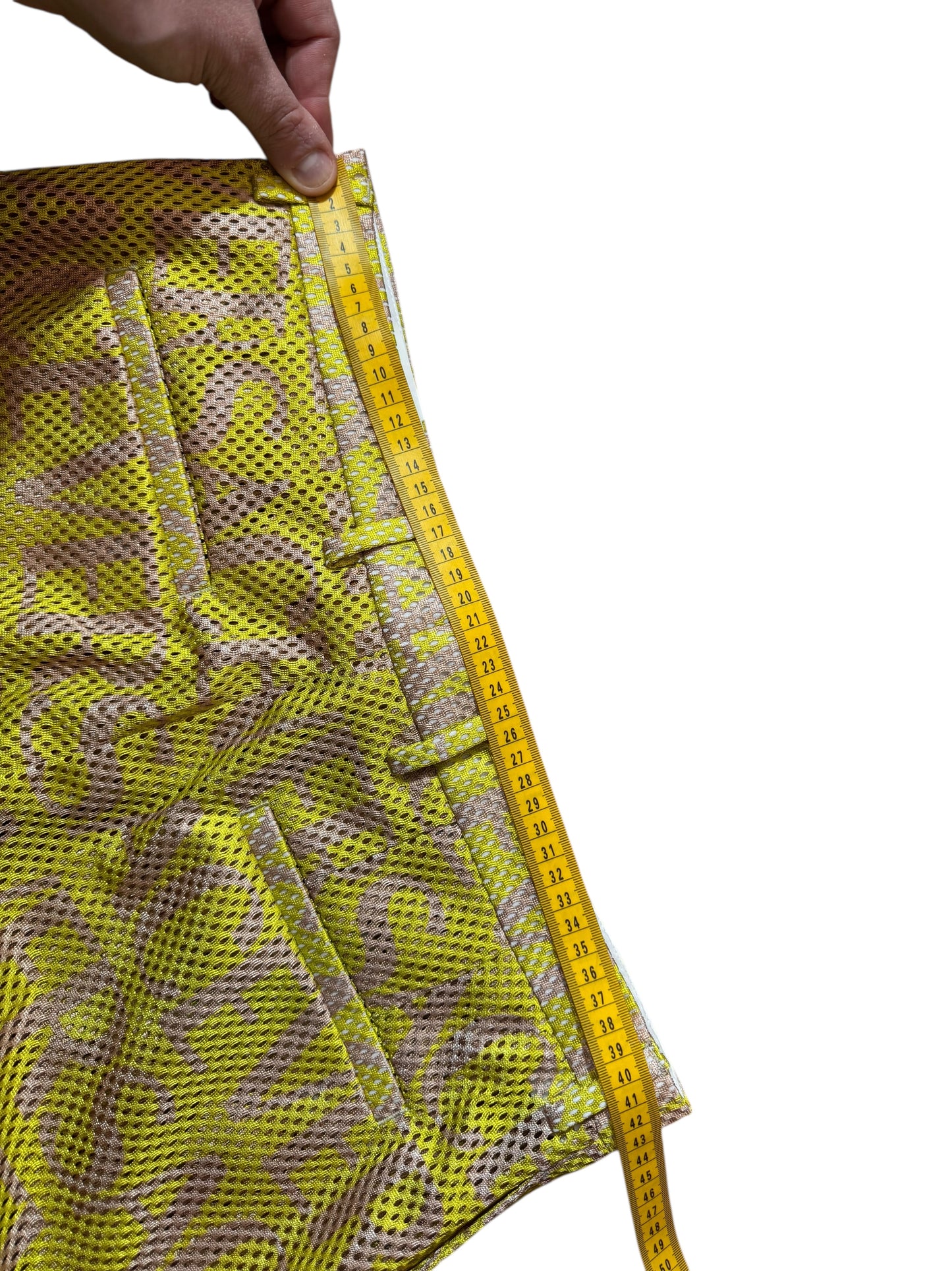 Pantaloni Versace logo all over mesh giallo IT 48 nuovi