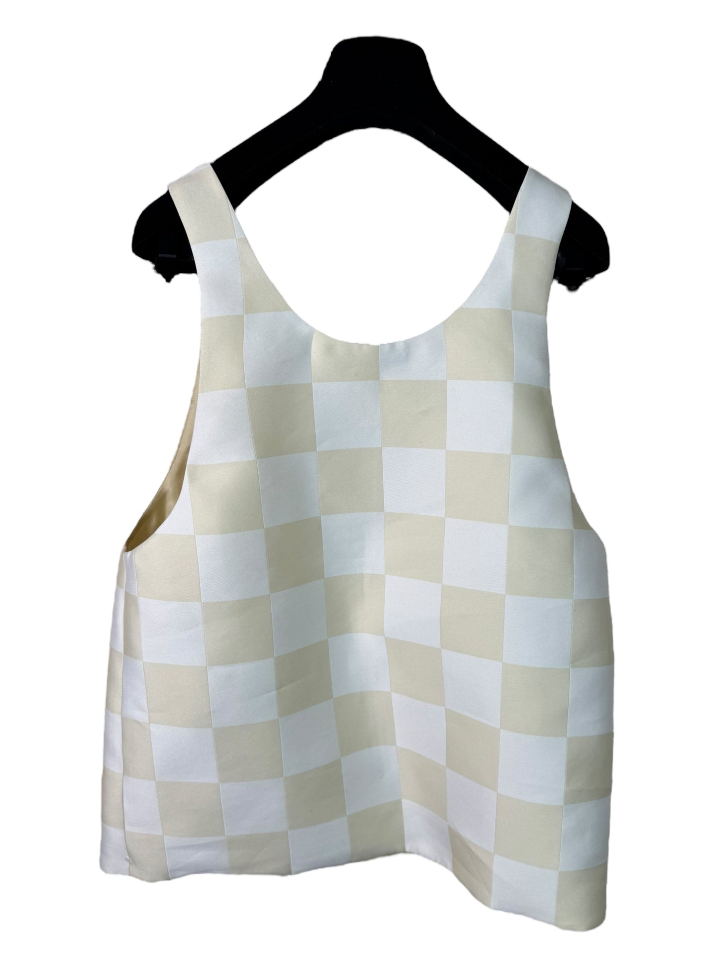 Versace Top Uomo a Quadri Bianchi e Beige Taglia M – Nuovo.