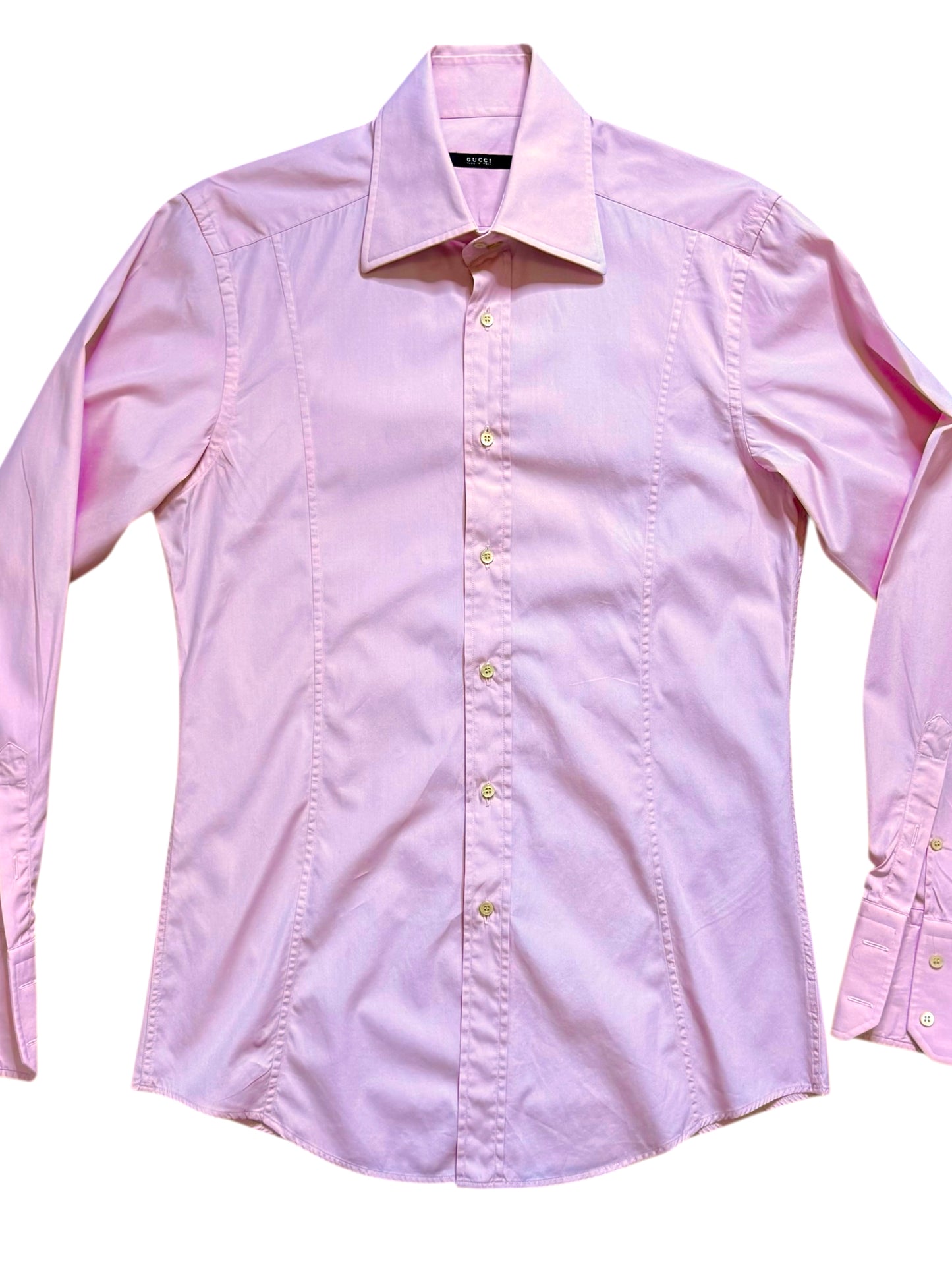 Camicia Gucci rosa uomo tg 39 con polsini alti