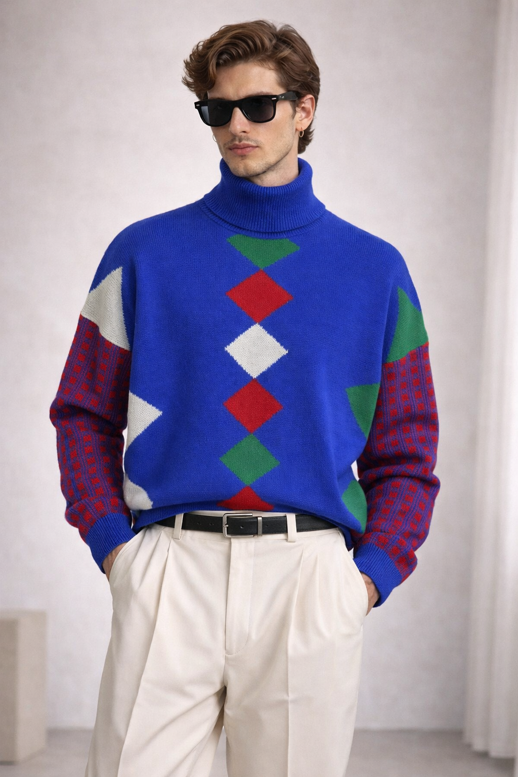 Maglione Gianni Versace vintage lana collo alto - IT 48