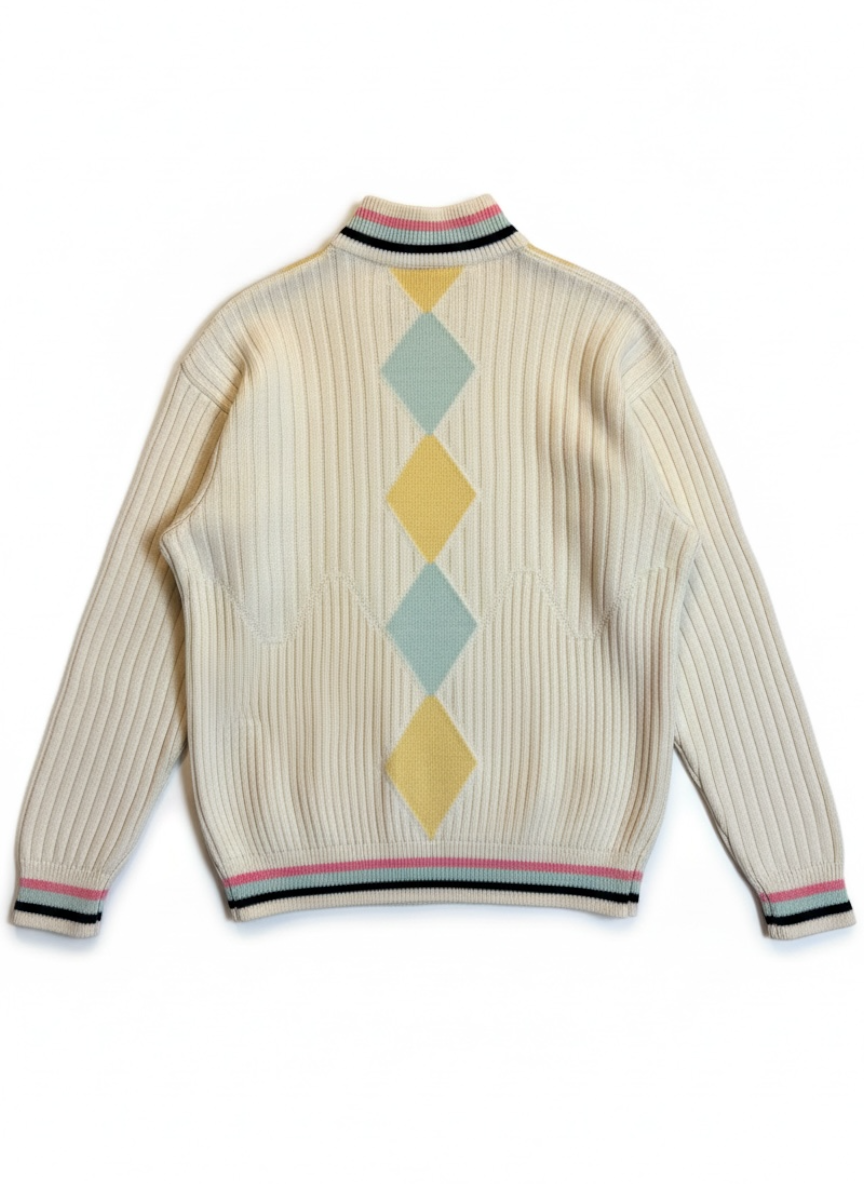 Versace Istante maglione argyle multicolor collo alto vintage taglia L — foto 2