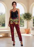 Pantaloni vintage Gianni Versace “Istante” tg 44 stampa barocca e animalier