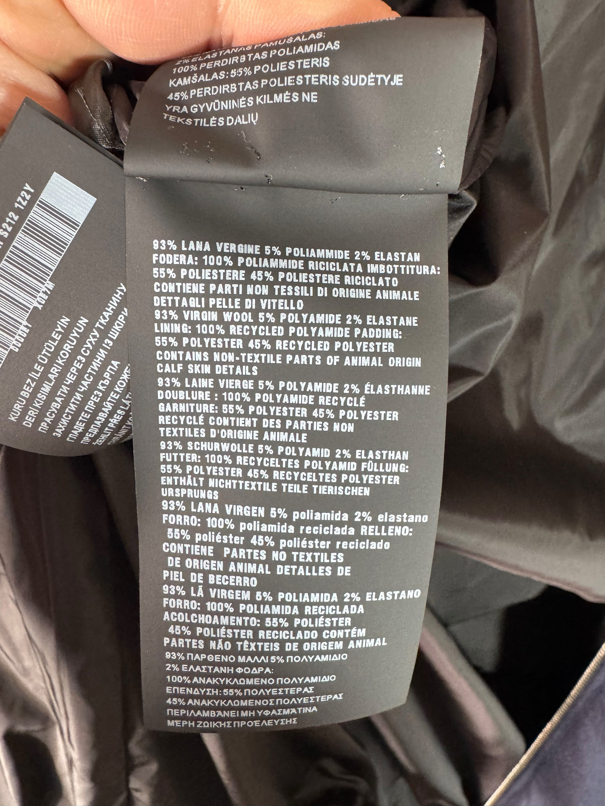 Prada parka lungo blu navy in lana vergine con cappuccio taglia 40