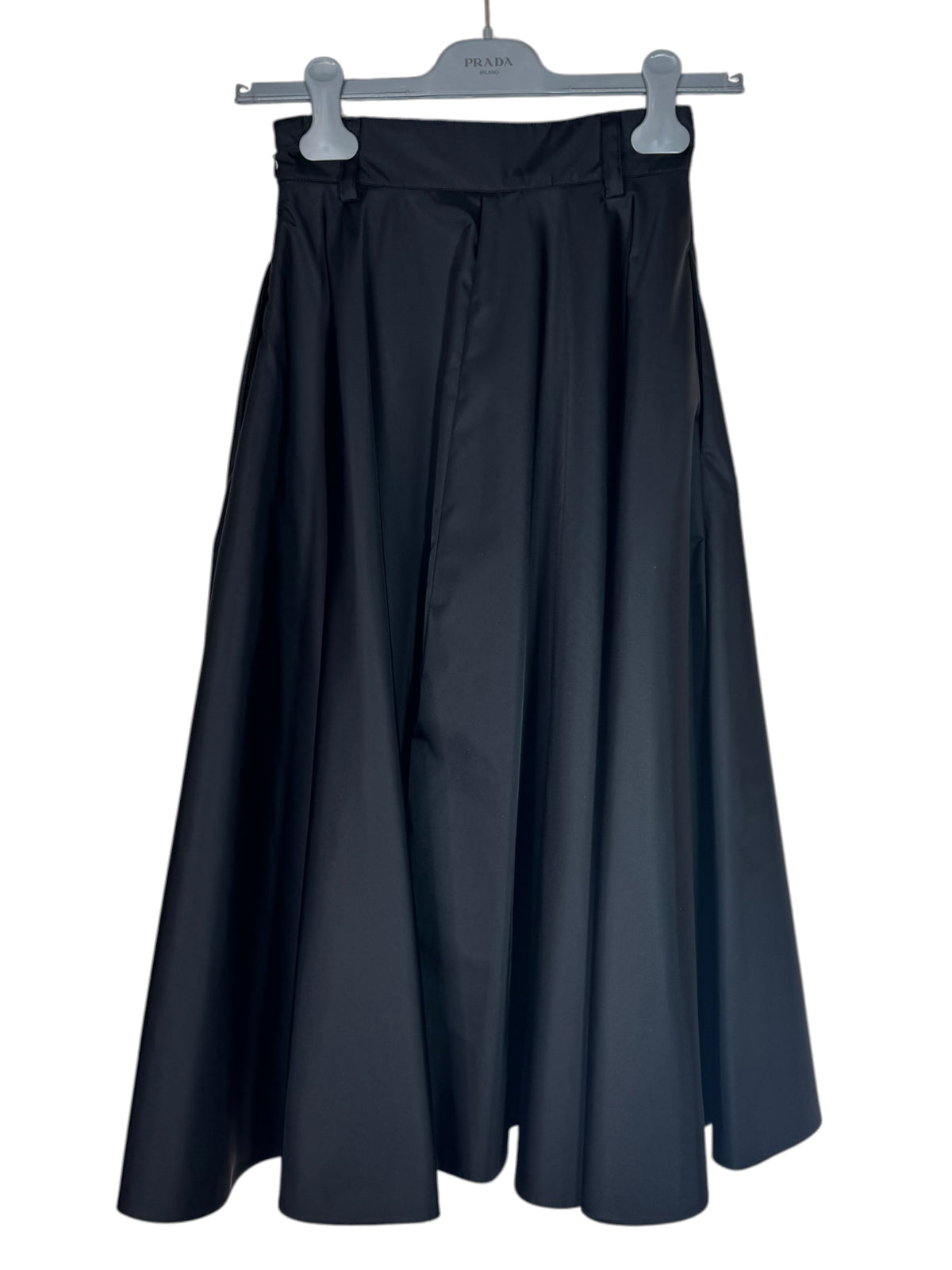 Prada gonna lunga nera plissettata Re-Nylon taglia 36