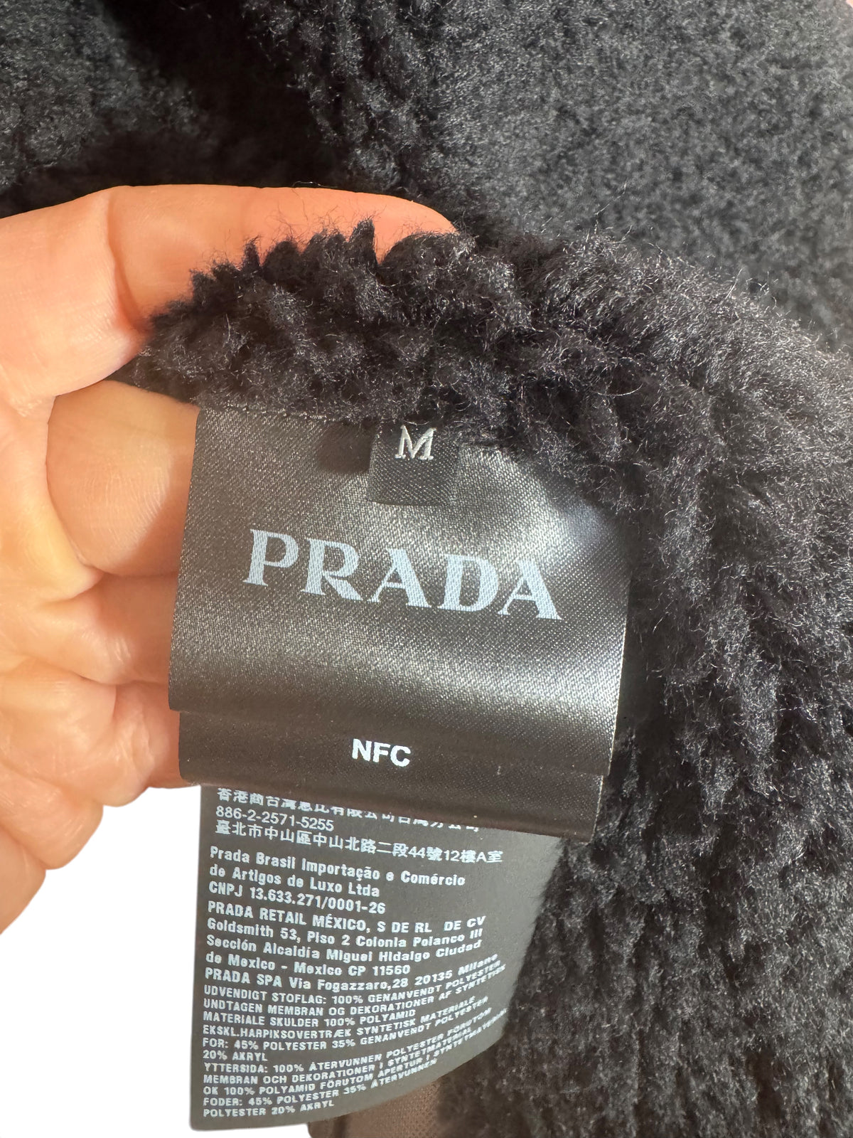 Prada Linea Rossa gilet tecnico Re-Nylon e sherpa taglia M