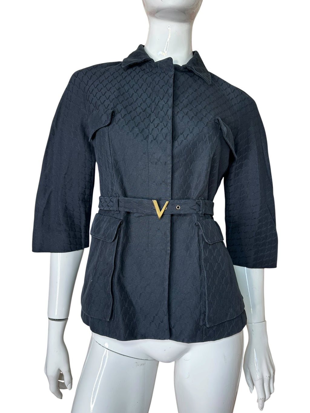 Blazer vintage Valentino nero con cintura