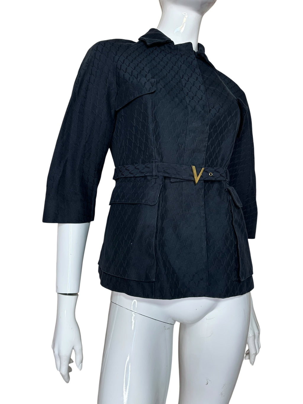 Blazer vintage Valentino nero con cintura