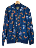 Bomber uomo Valentino blu con farfalle multicolore