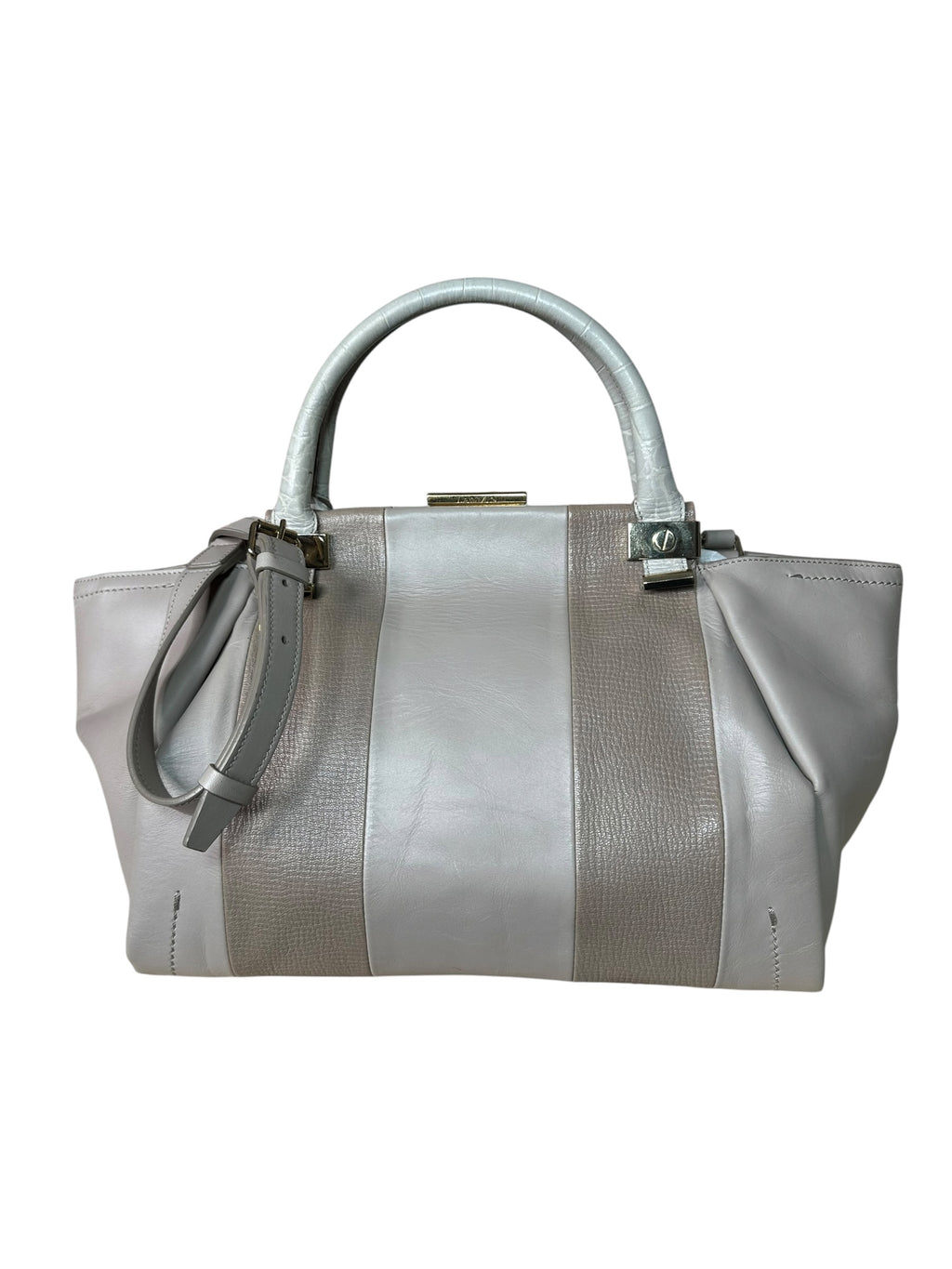 Borsa Lanvin in pelle grigio perla e tortora