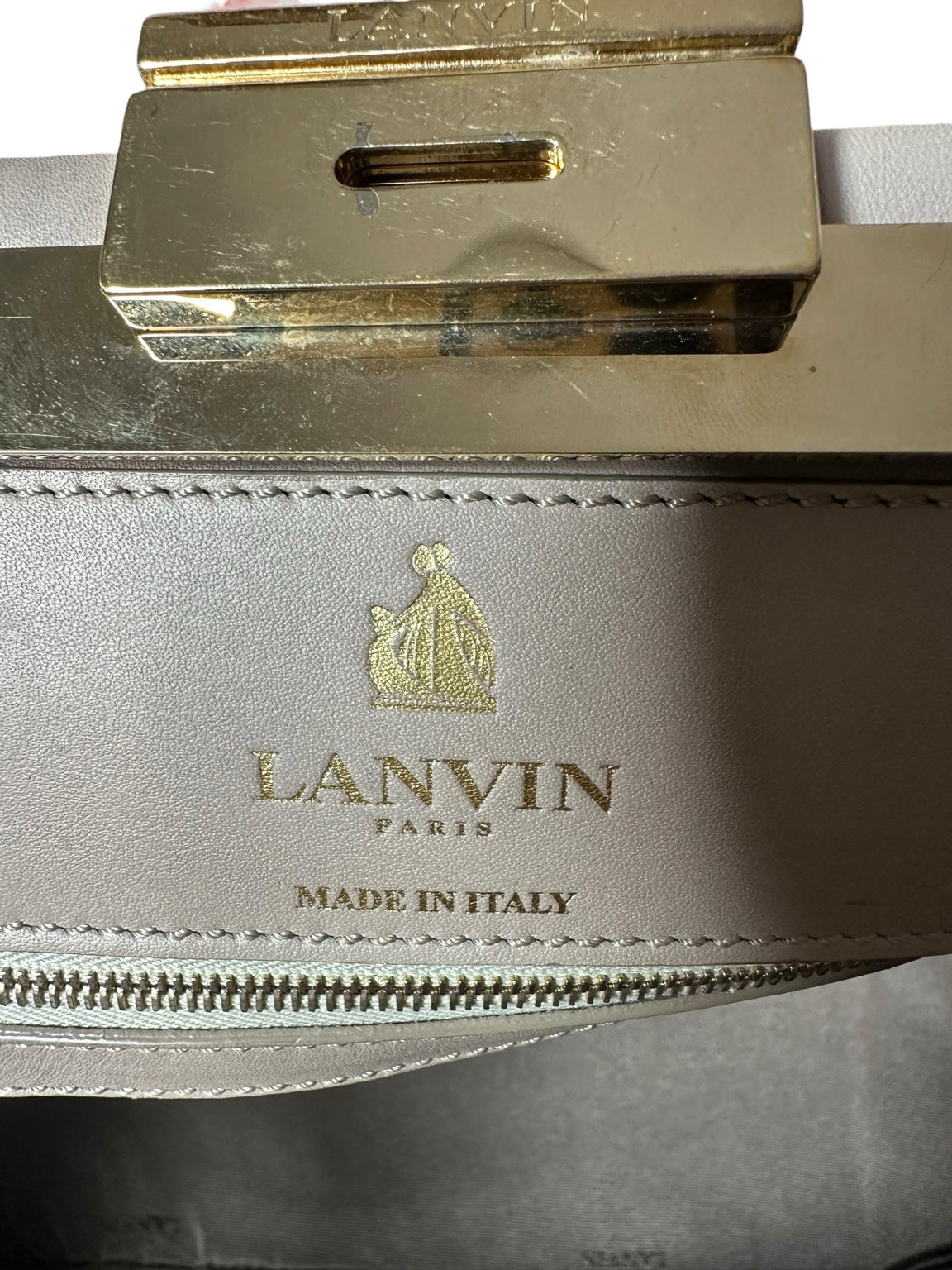 Borsa Lanvin in pelle grigio perla e tortora
