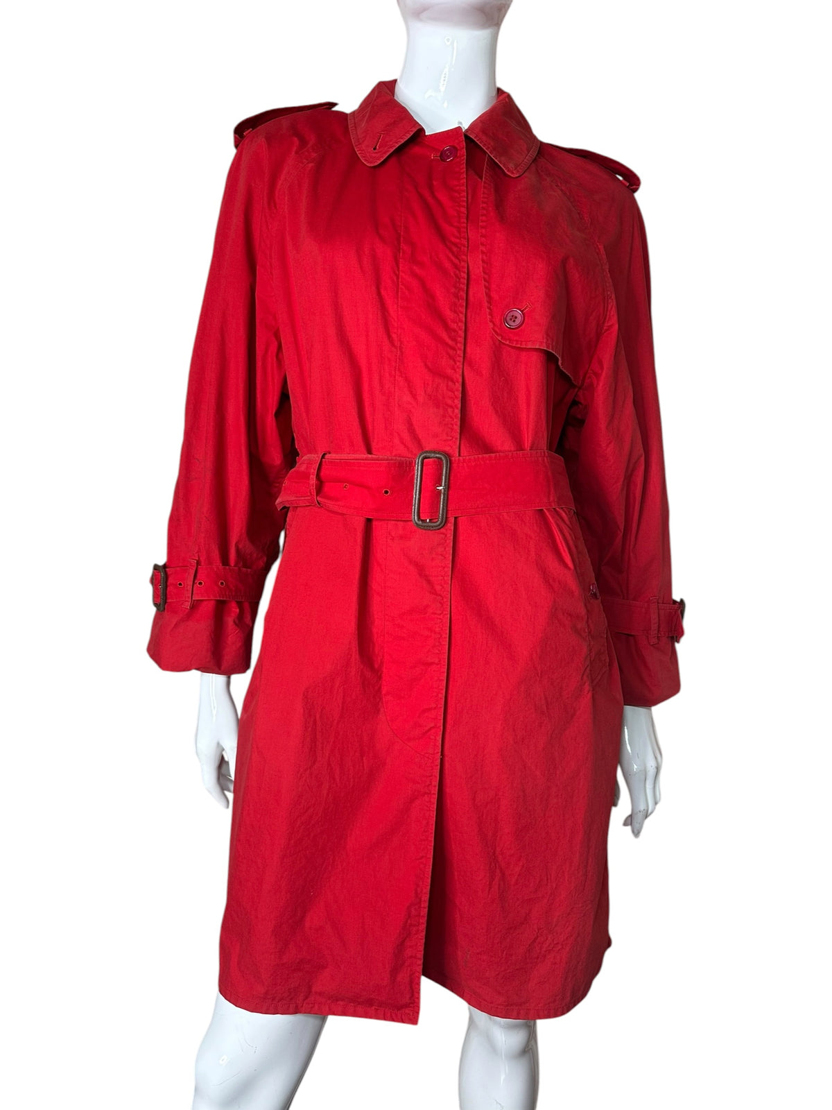 Trench vintage Burberry rosso con cintura