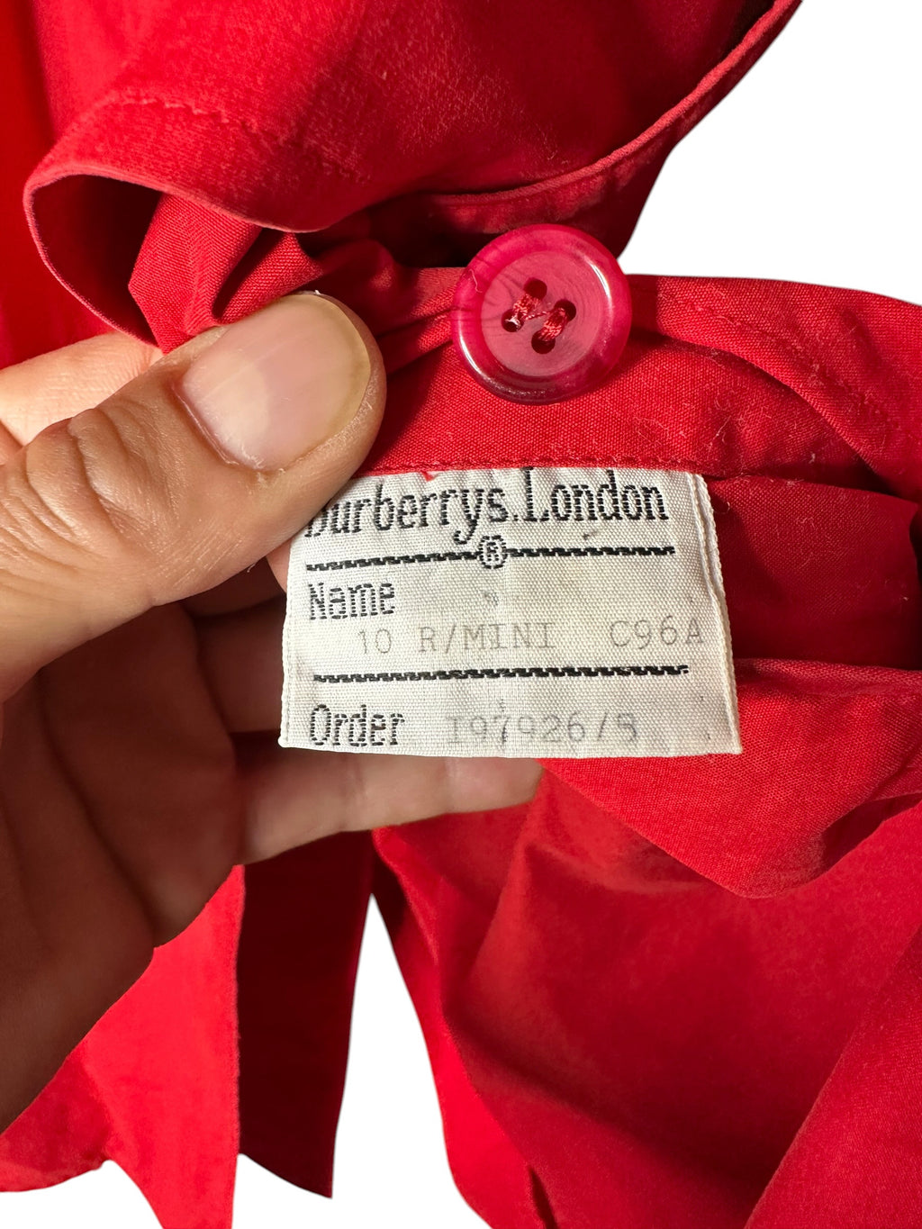 Trench vintage Burberry rosso con cintura