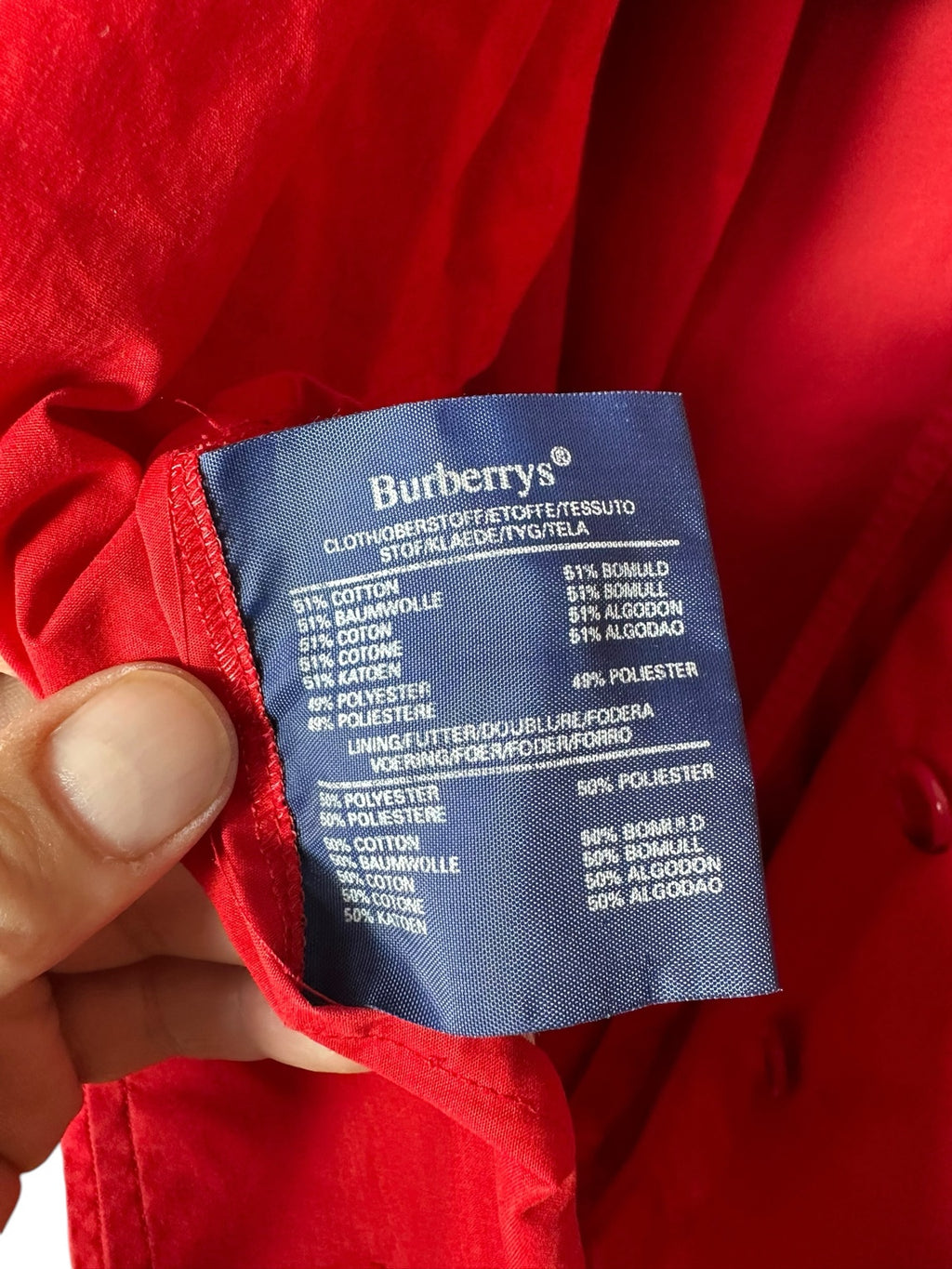 Trench vintage Burberry rosso con cintura