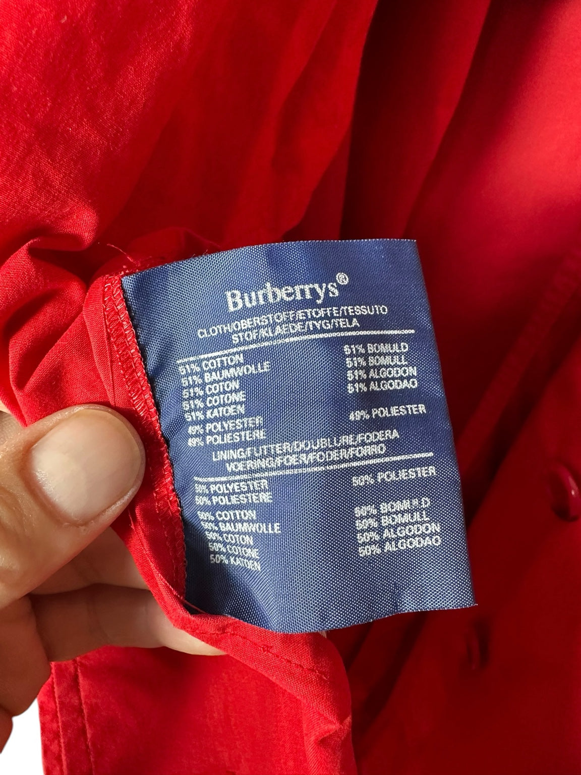 Trench vintage Burberry rosso con cintura