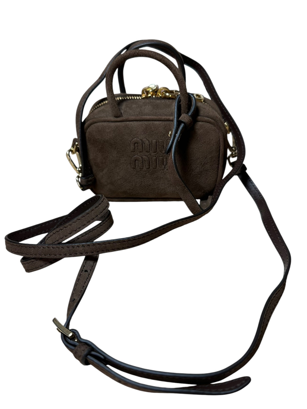 Micro borsa Miu Miu con tracolla regolabile