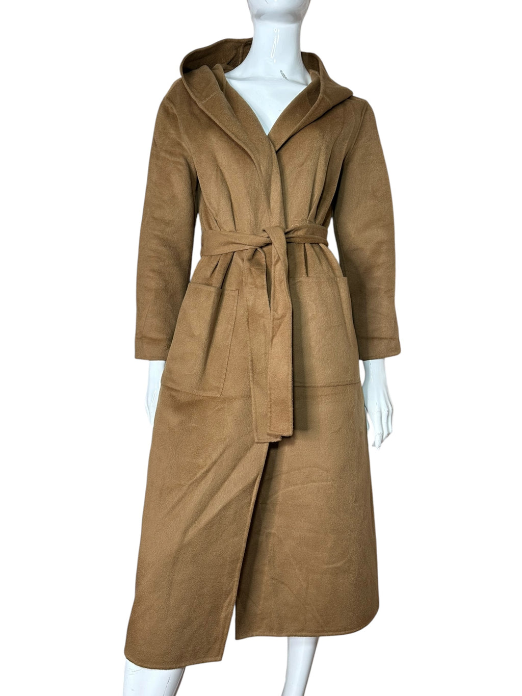 Cappotto Max&Co. cammello con cappuccio e cintura