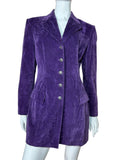 Blazer vintage Oliver Valentino in velluto viola – fronte