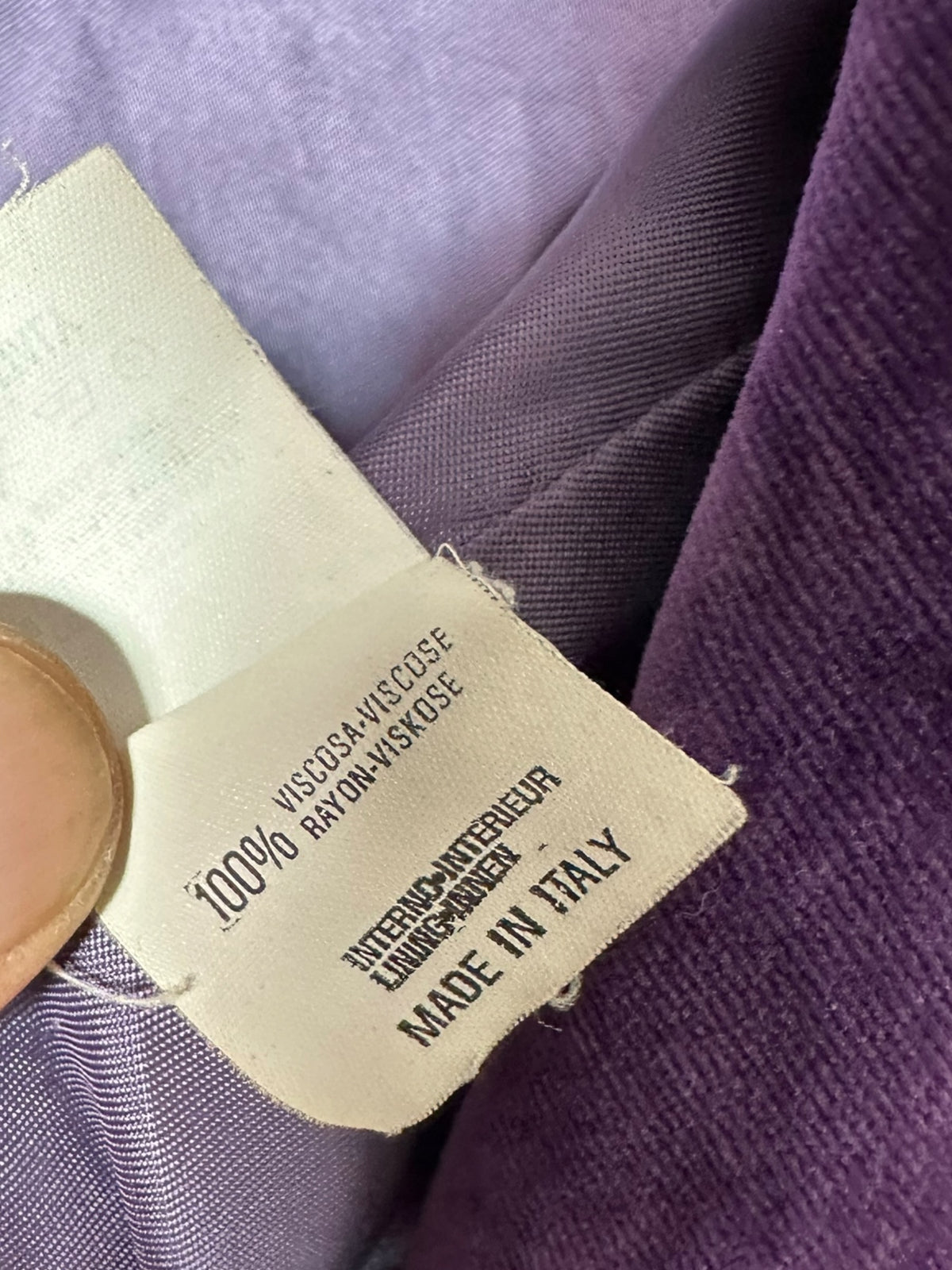 Blazer vintage Oliver Valentino in velluto viola – fodera