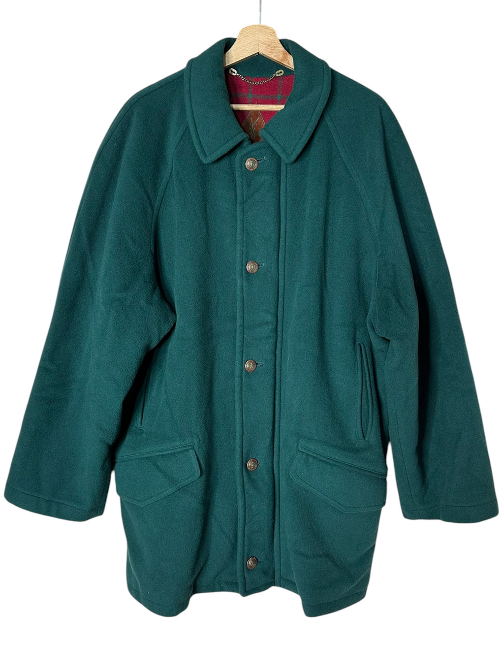 Cappotto uomo Yves Saint Laurent vintage in lana verde – foto 7656