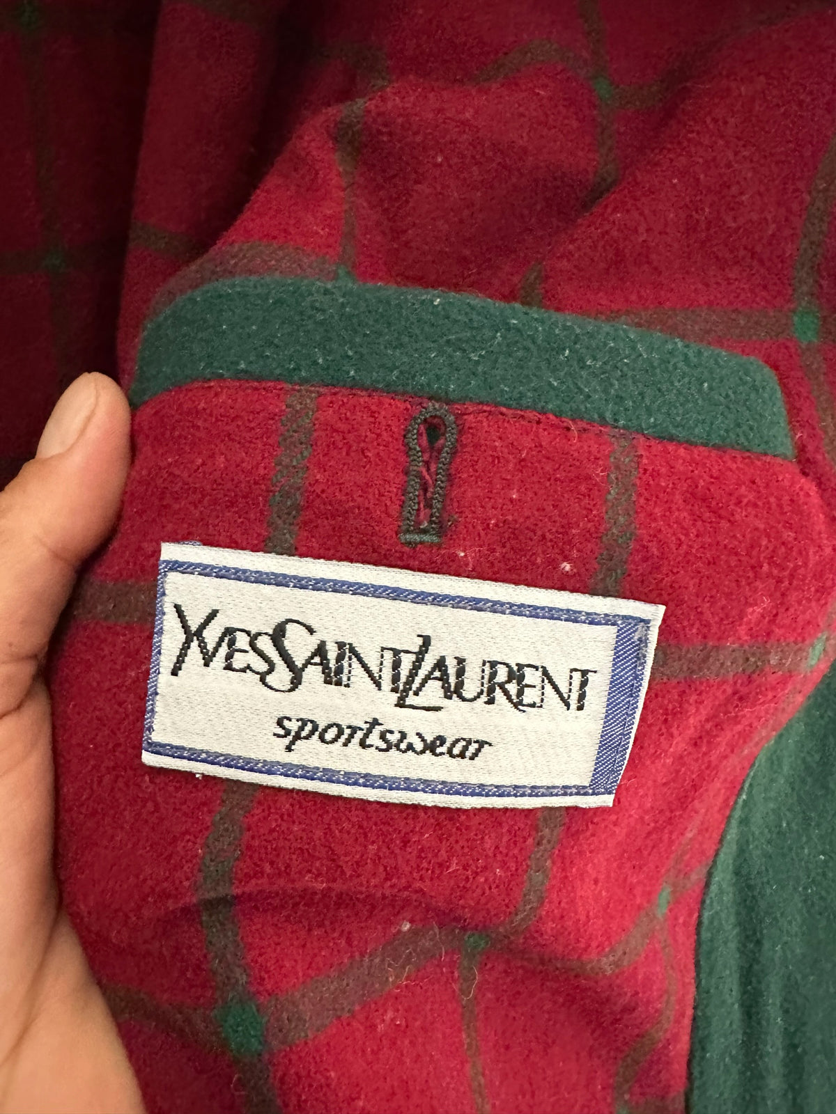 Cappotto uomo Yves Saint Laurent vintage in lana verde – foto 7663