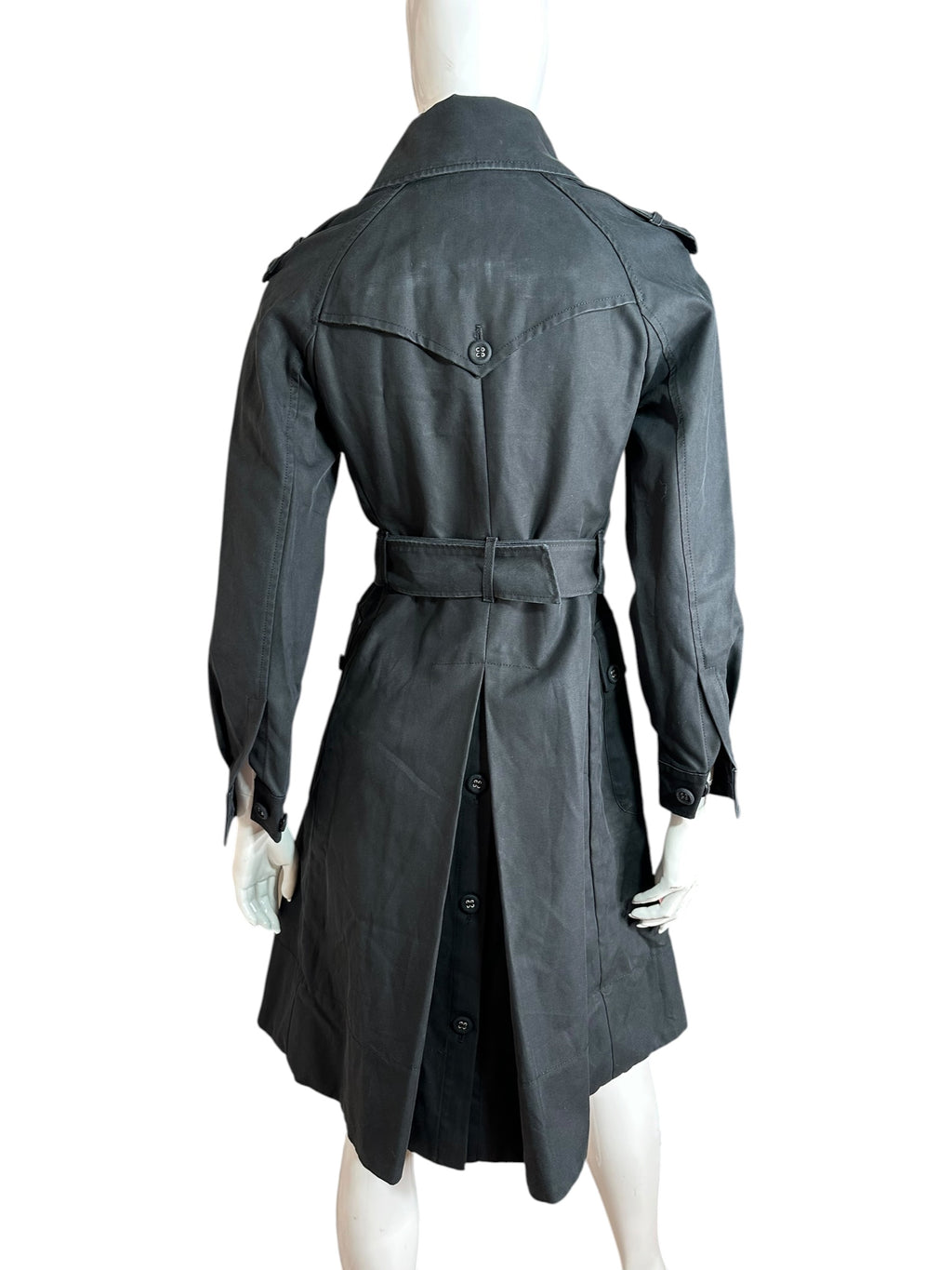 Trench Sportmax nero in cotone con cintura – 7672