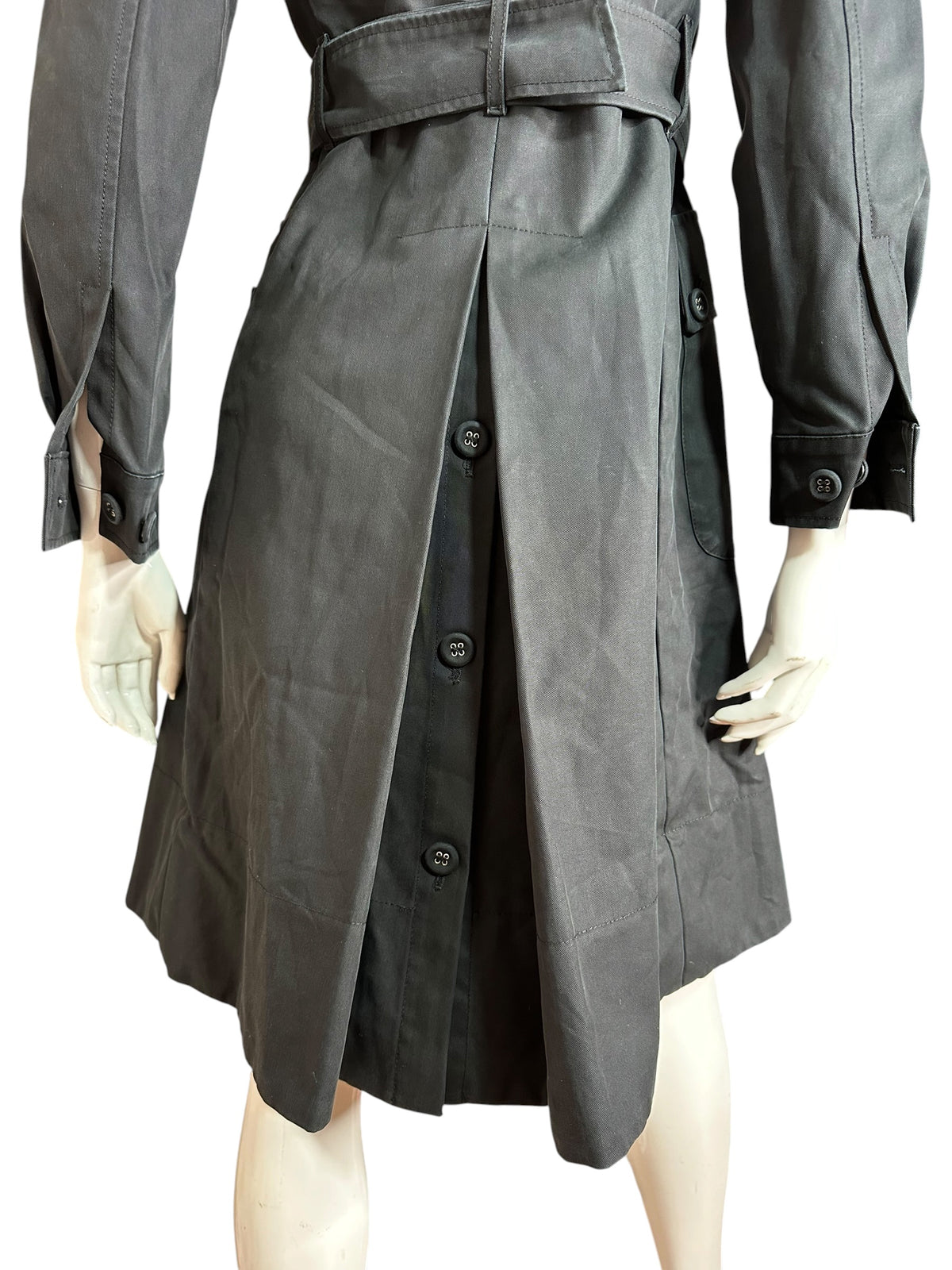 Trench Sportmax nero in cotone con cintura – 7673