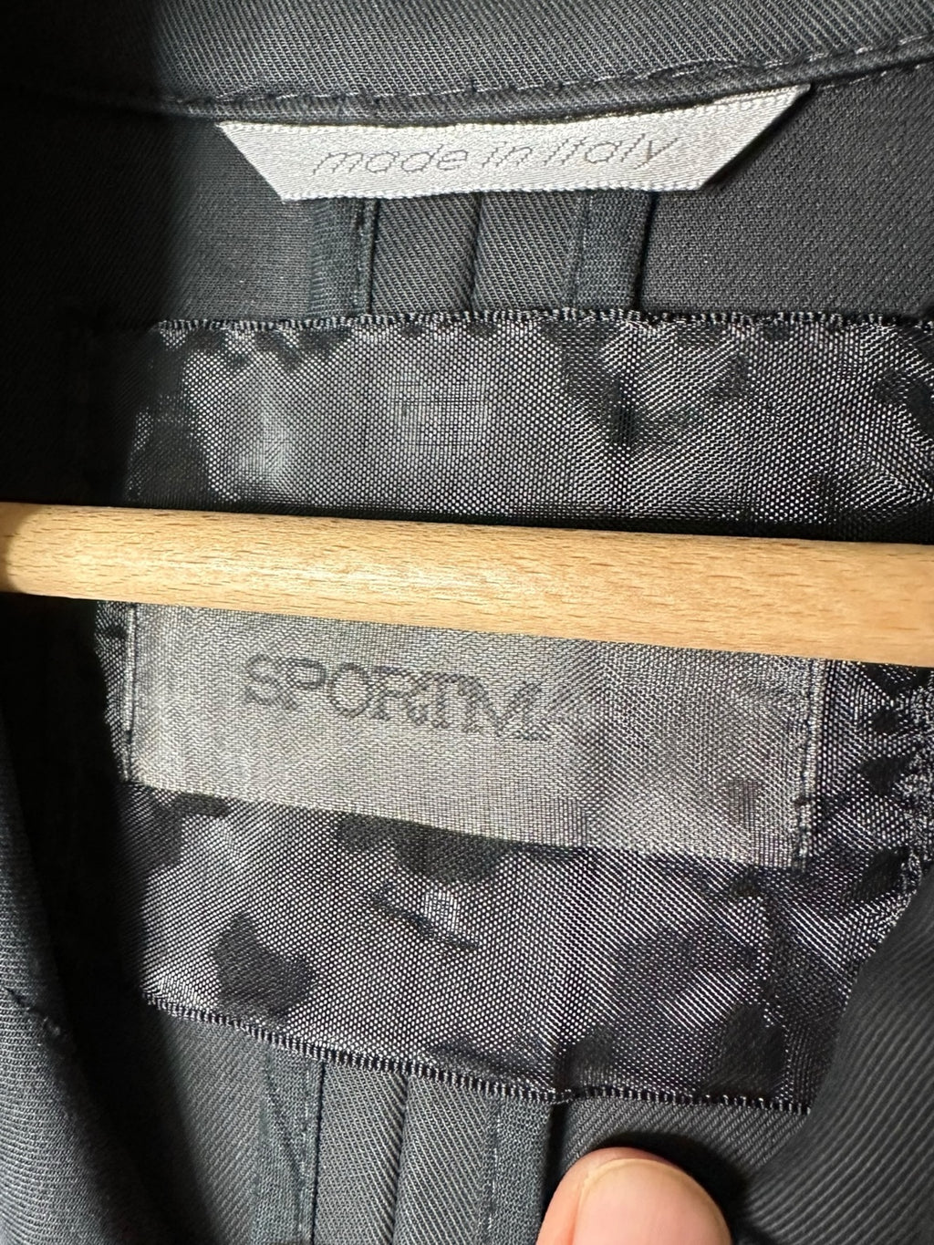 Trench Sportmax nero in cotone con cintura – 7676