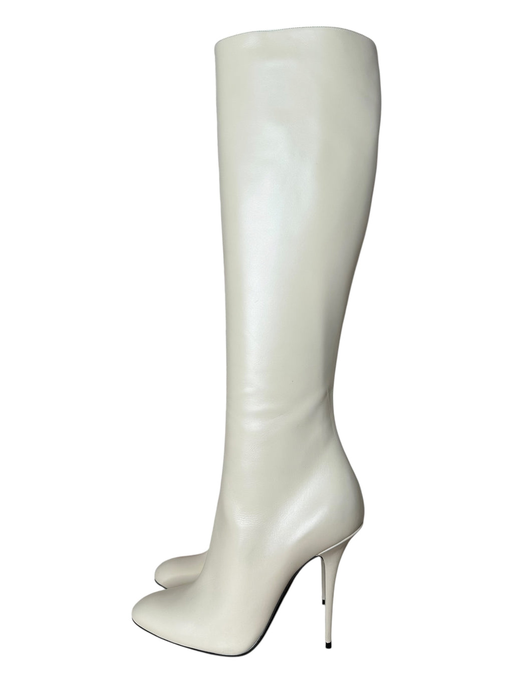 Stivali Saint Laurent in pelle color burro, taglia 39 – vista laterale