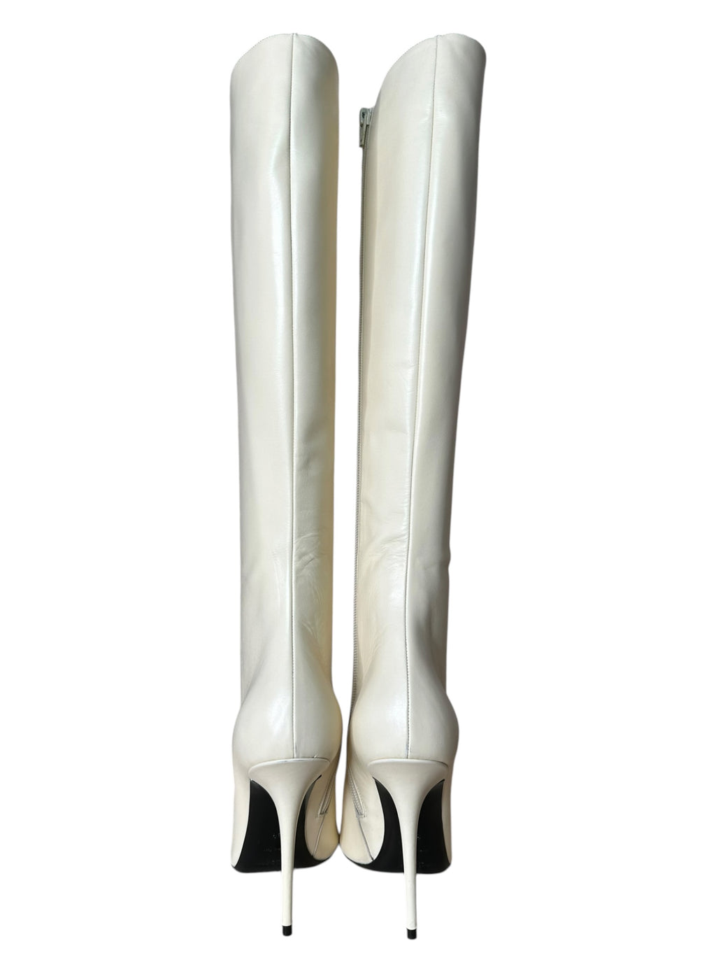 Stivali Saint Laurent in pelle color burro, taglia 39 – retro