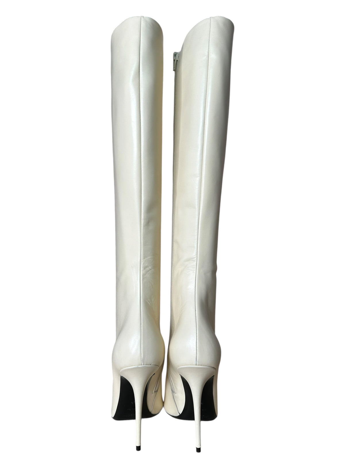 Stivali Saint Laurent in pelle color burro, taglia 39 – retro