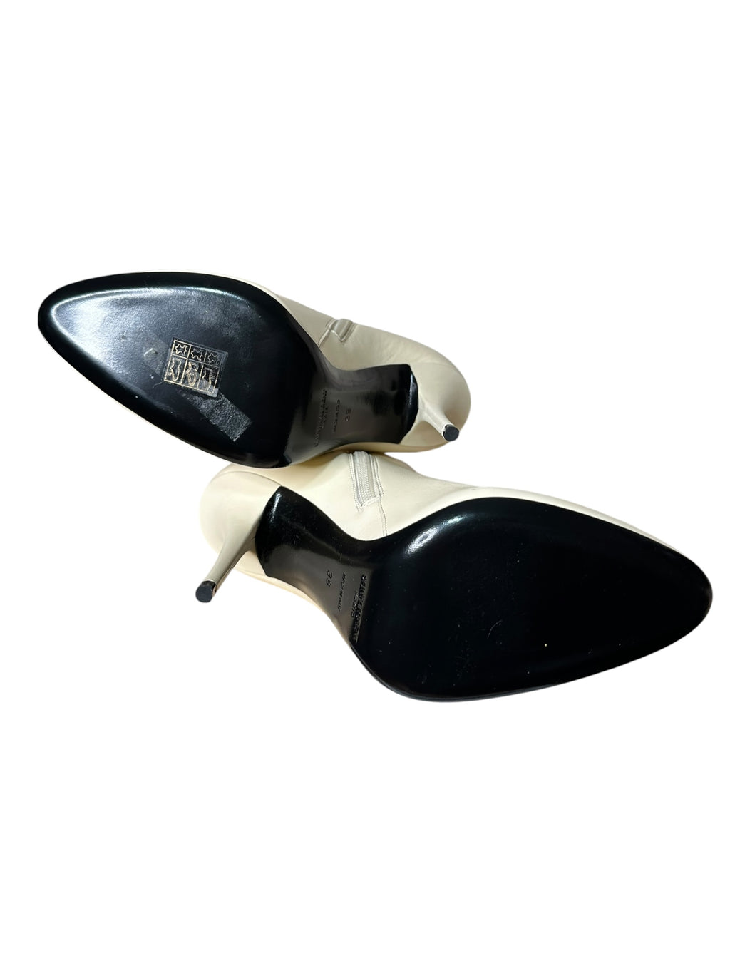 Stivali Saint Laurent in pelle color burro, taglia 39 – suole