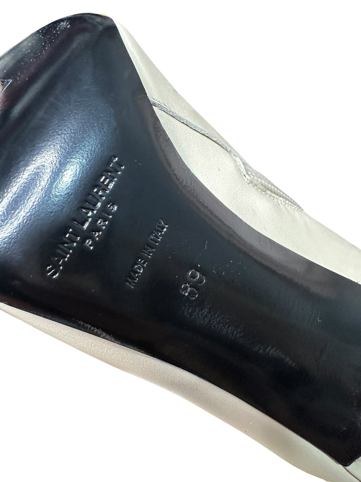 Stivali Saint Laurent in pelle color burro, taglia 39 – marchio e taglia