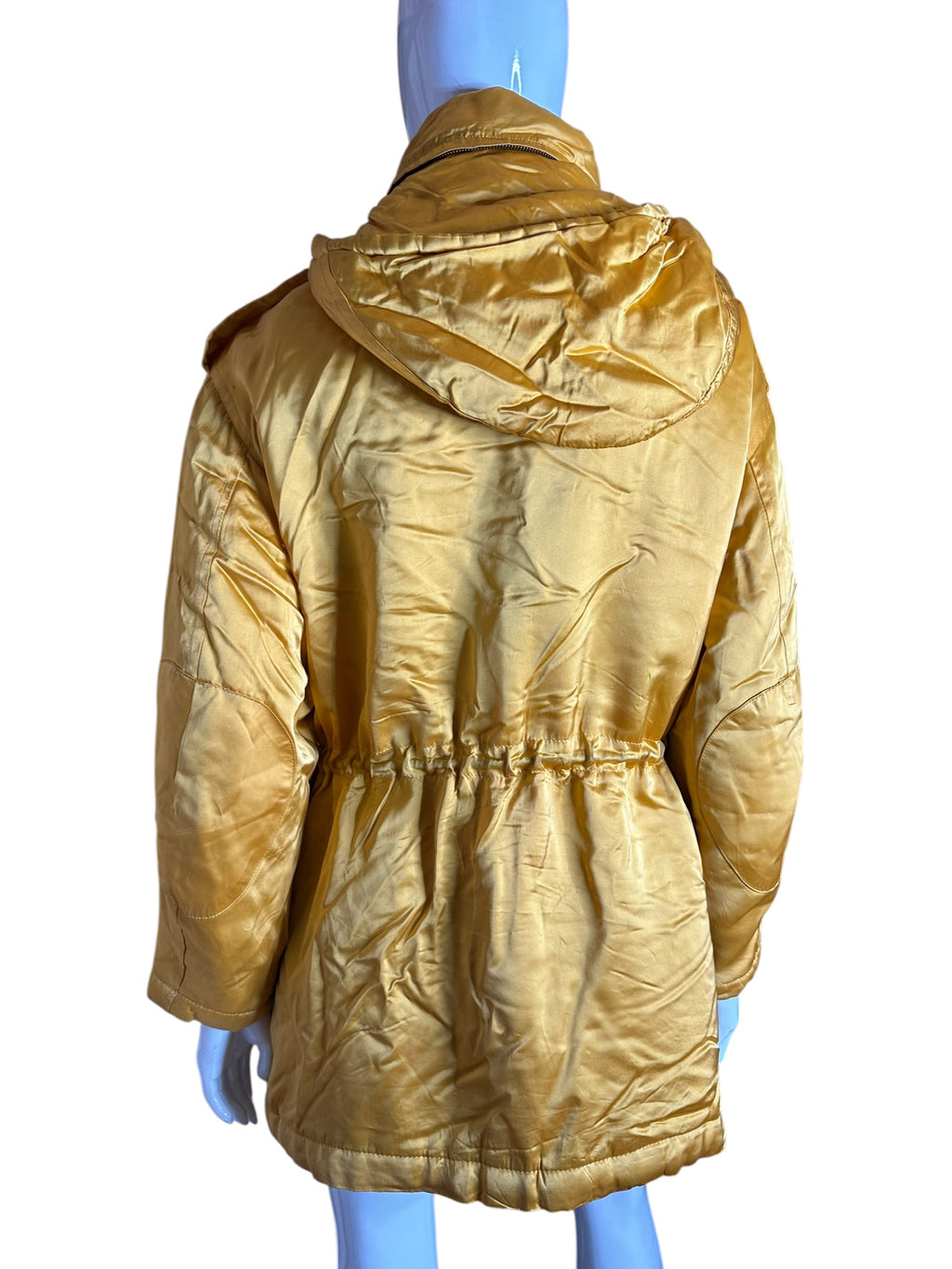 Parka vintage Moschino Couture in seta giallo ocra, taglia 42