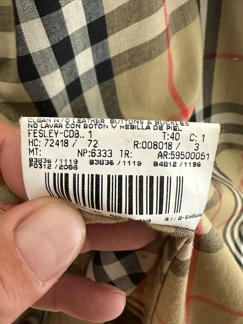 Giacca Burberrys vintage grigia – dettaglio etichetta