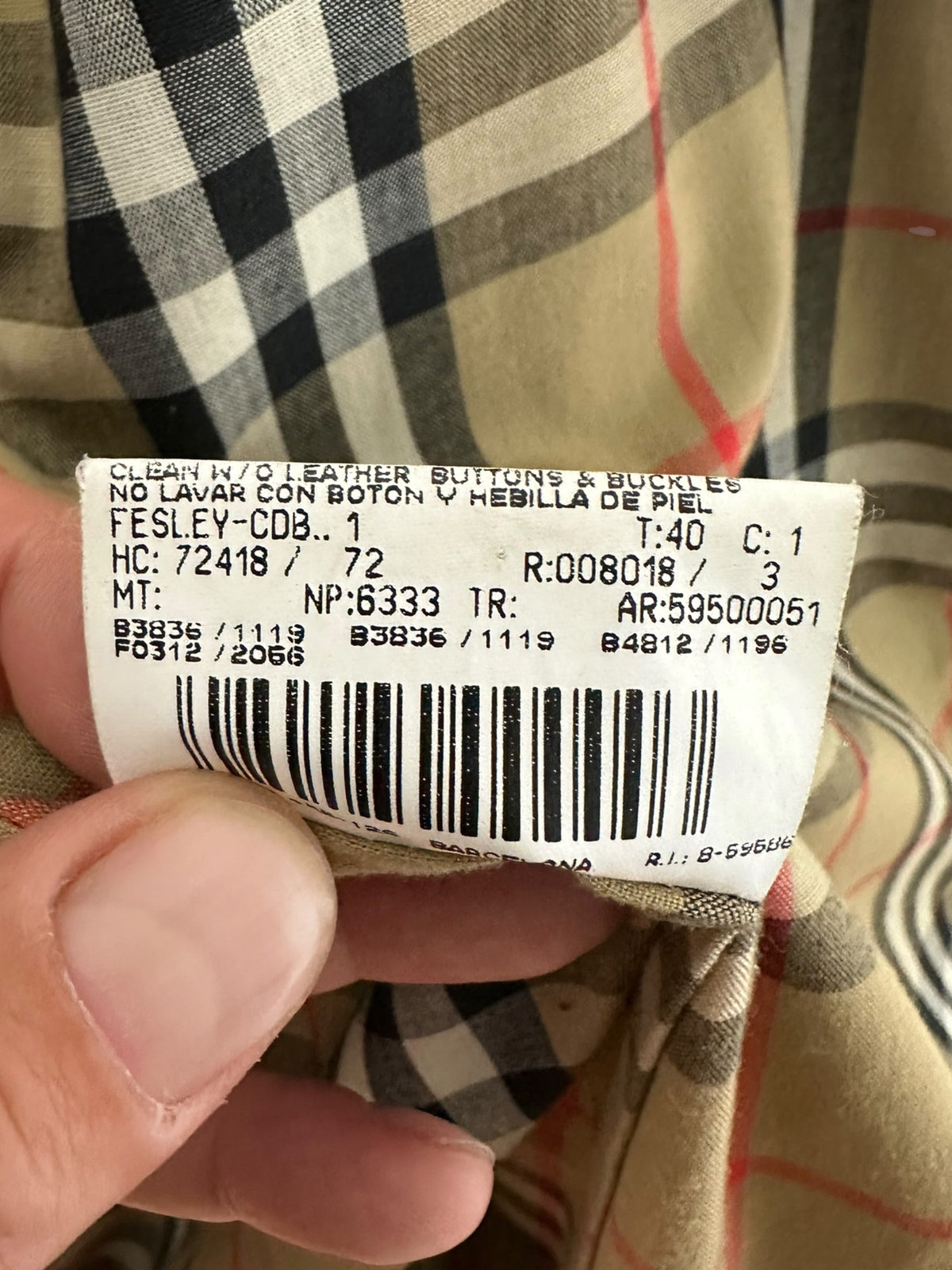 Giacca Burberrys vintage grigia – dettaglio etichetta