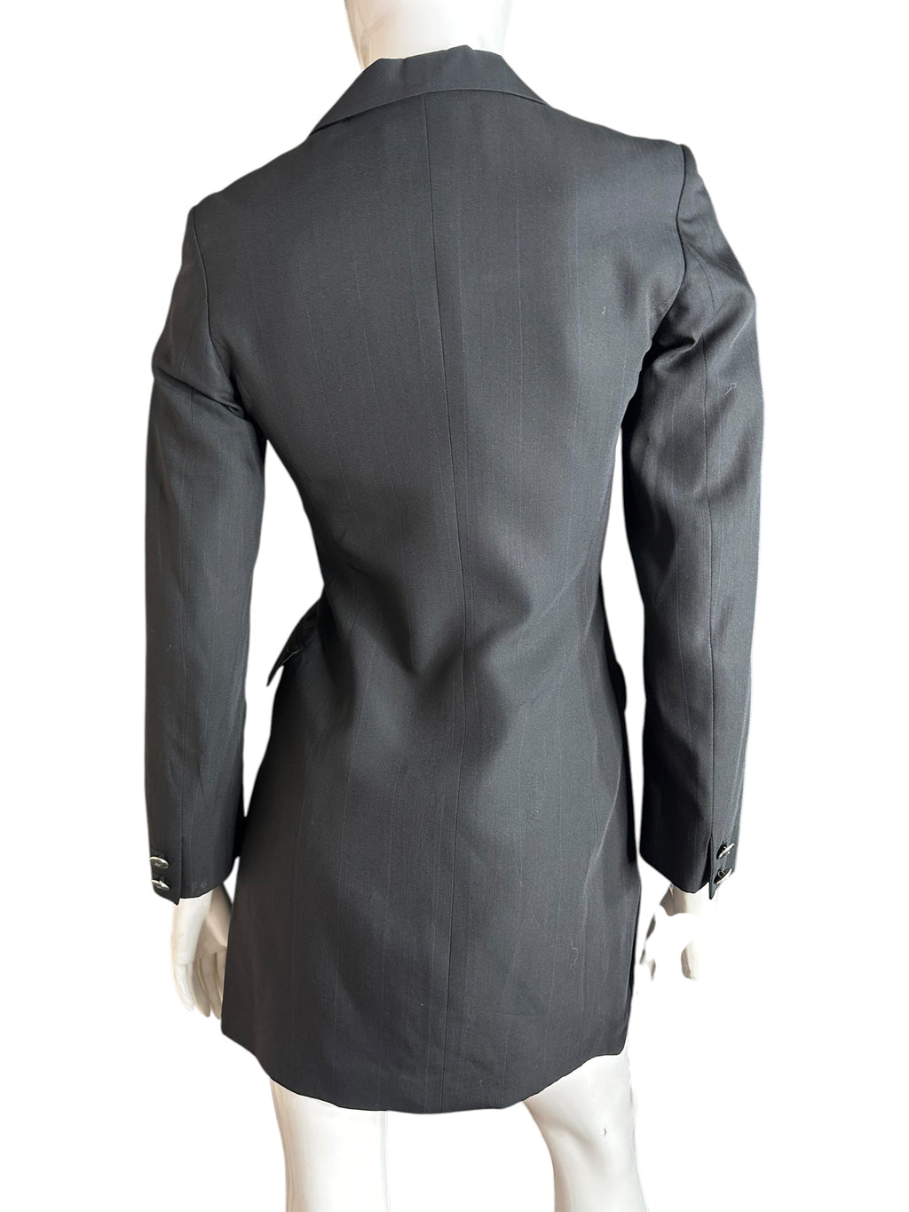 Blazer vintage Versus Gianni Versace nero microgessato blu