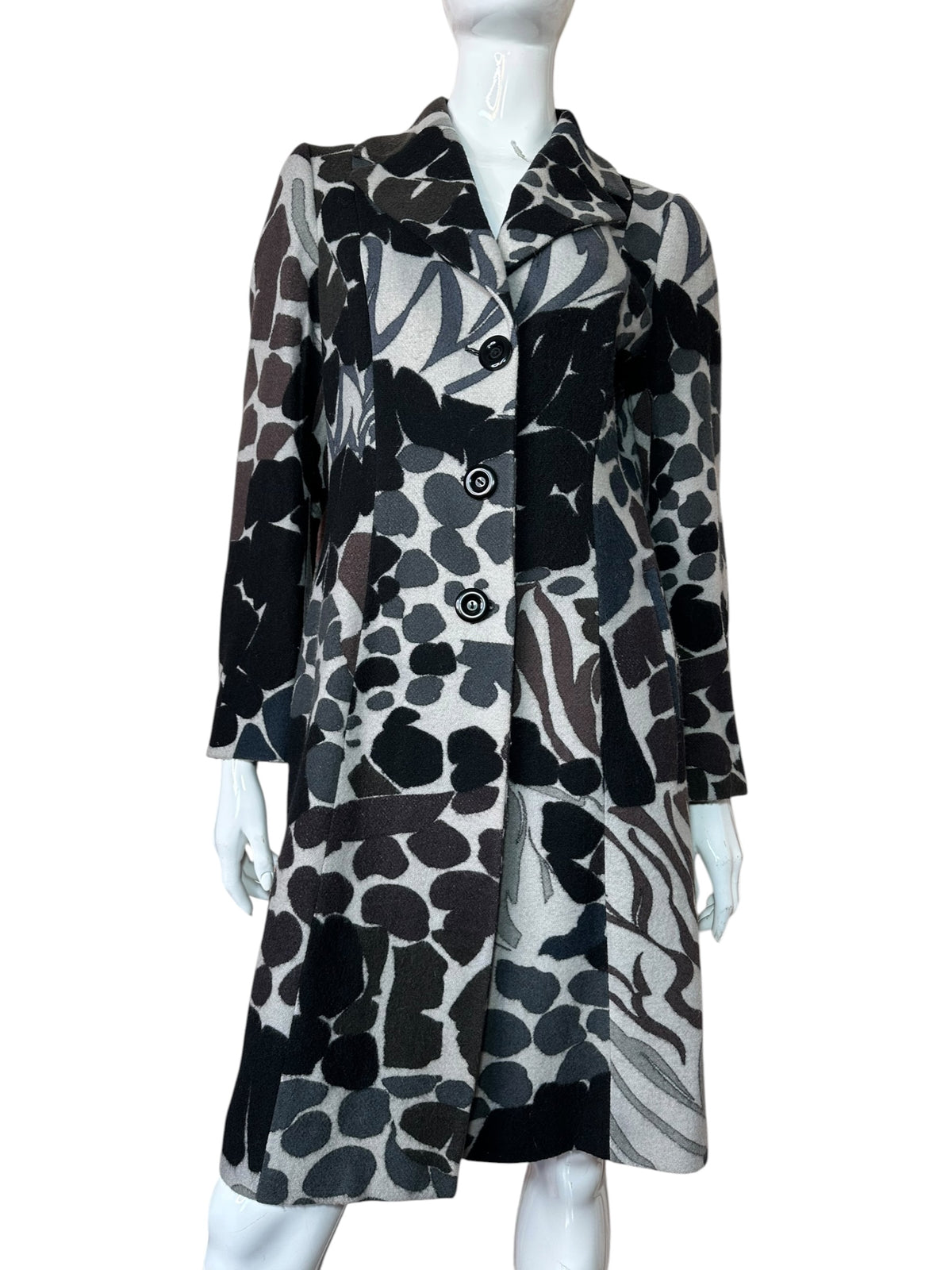 Cappotto vintage M Missoni in lana fantasia - fronte