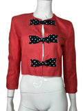 Blazer vintage Moschino Cheap and Chic rosso con fiocchi a pois