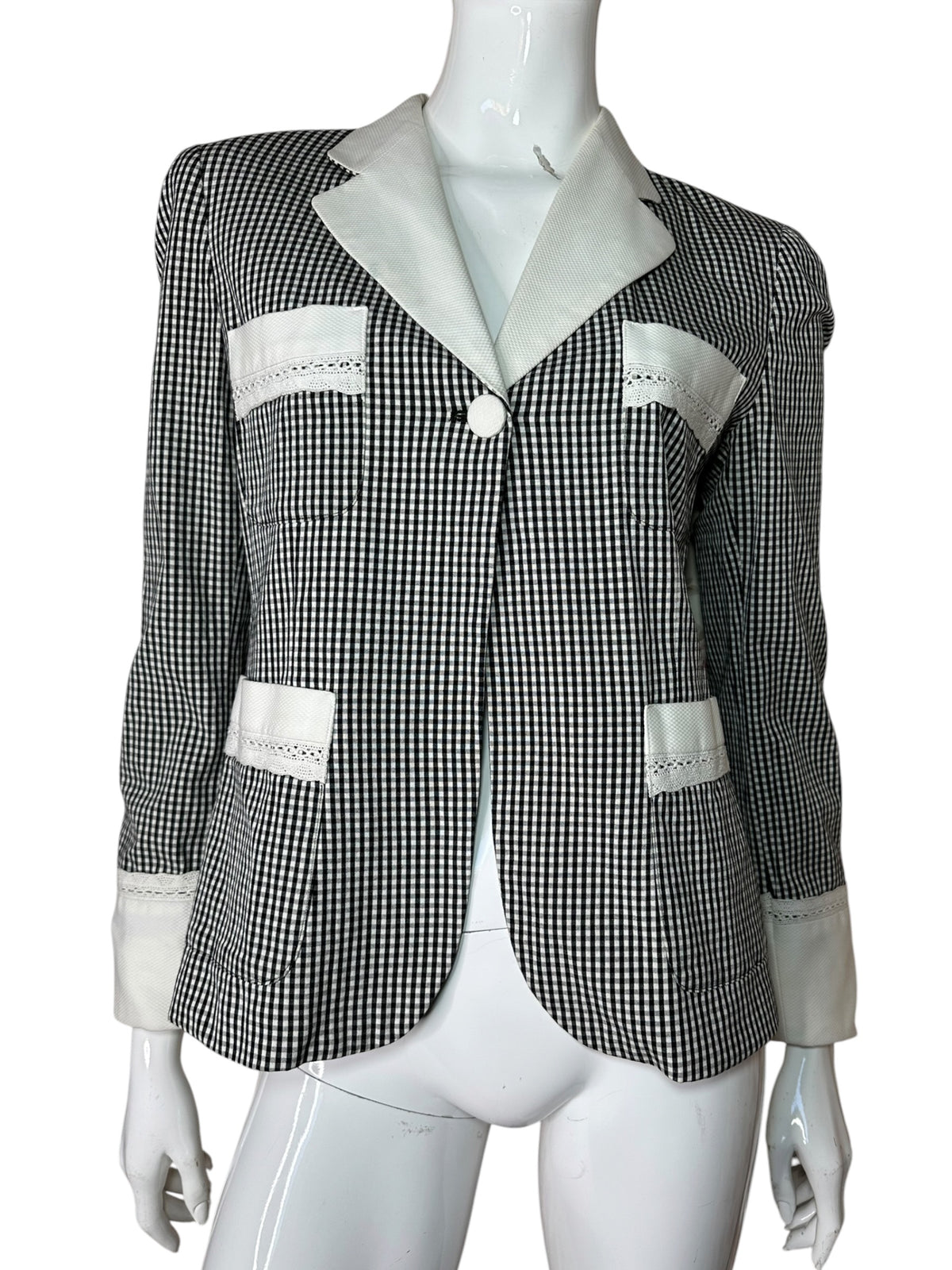 Blazer Moschino Cheap and Chic a quadretti bianchi e neri