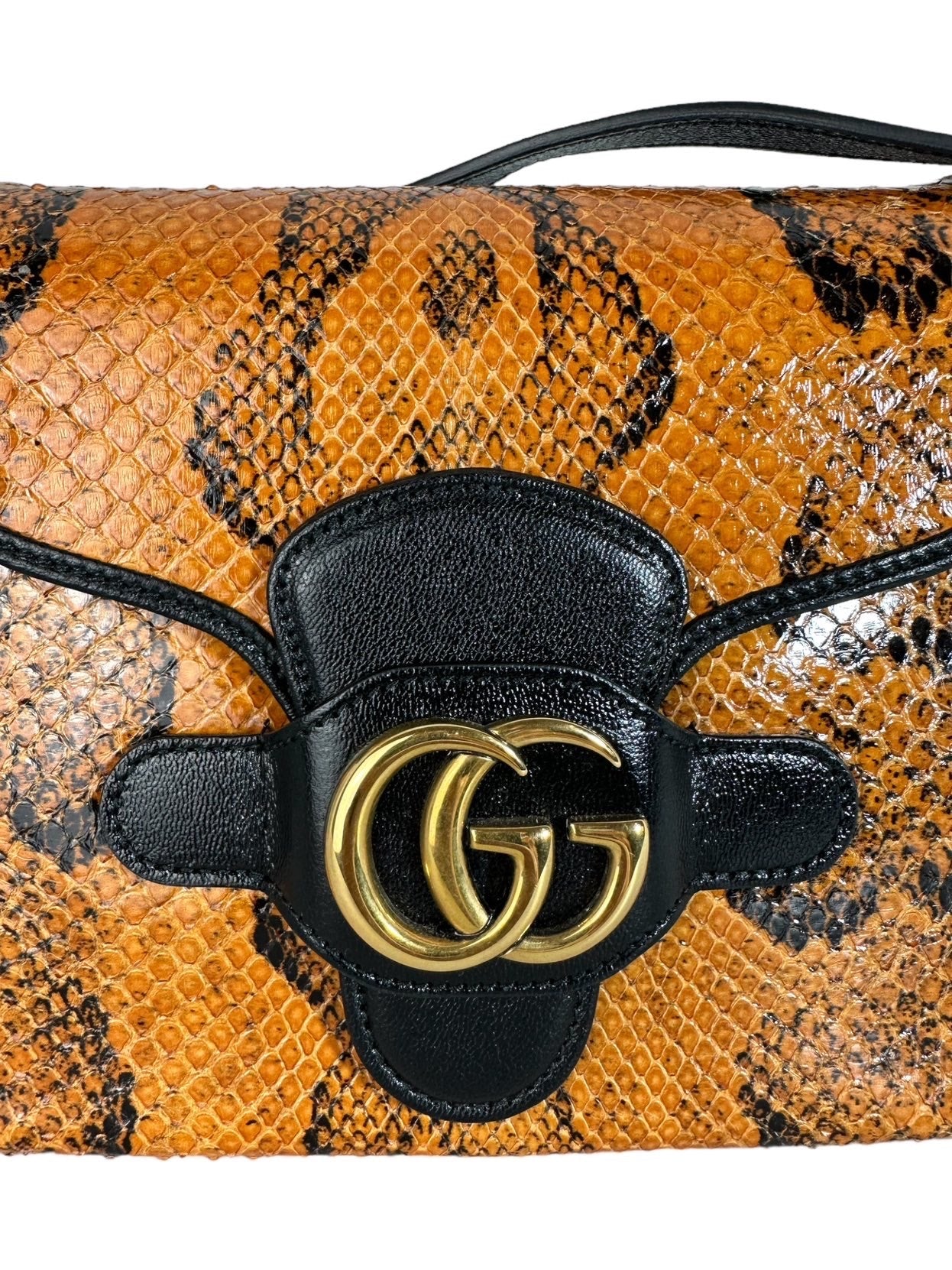 Gucci borsa Marmont in pitone arancione.