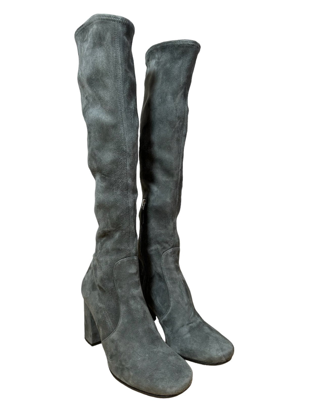 Prada stivali in camoscio grigio — foto 2