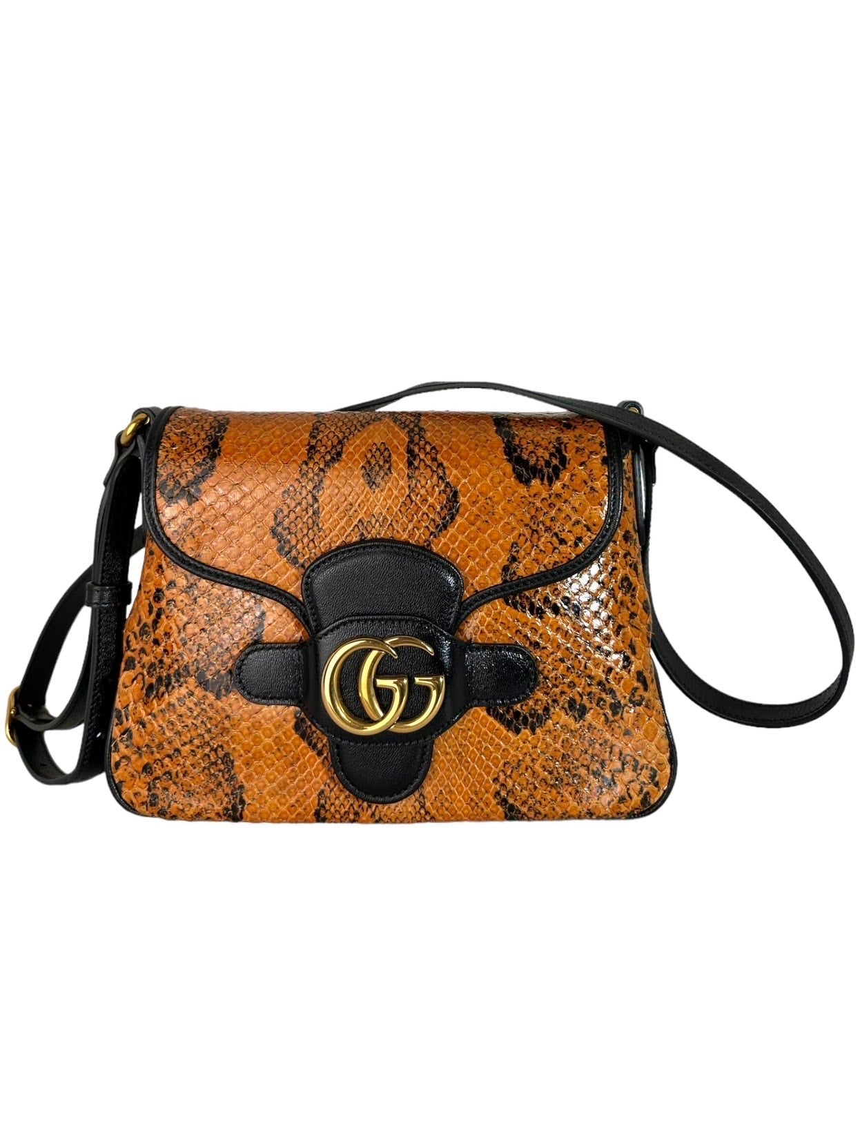 Gucci borsa Marmont in pitone arancione.