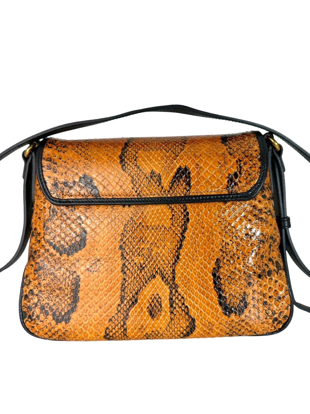 Gucci borsa Marmont in pitone arancione.