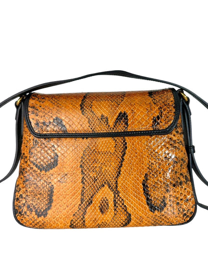 Gucci borsa Marmont in pitone arancione.