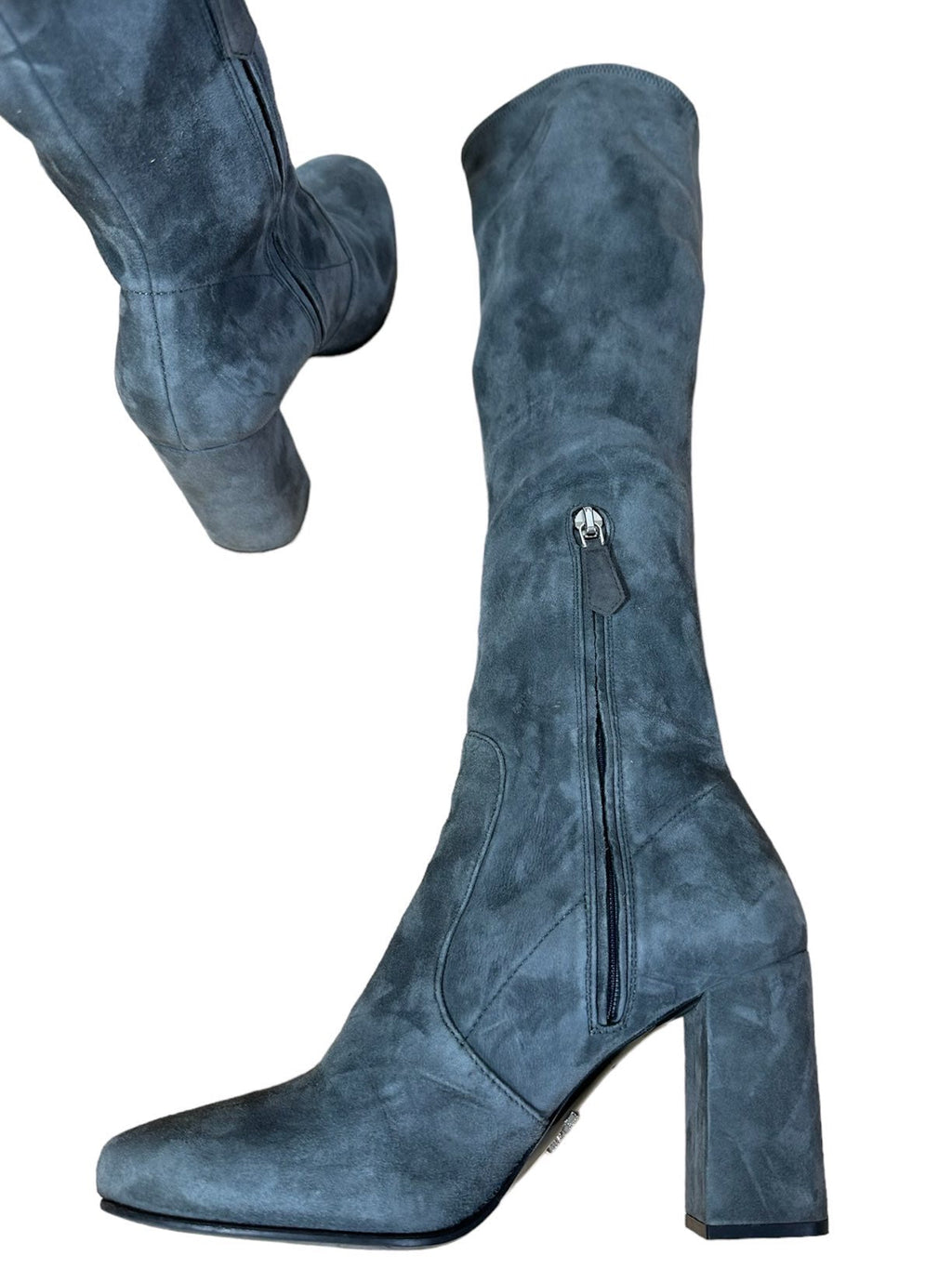 Prada stivali in camoscio grigio — foto 5