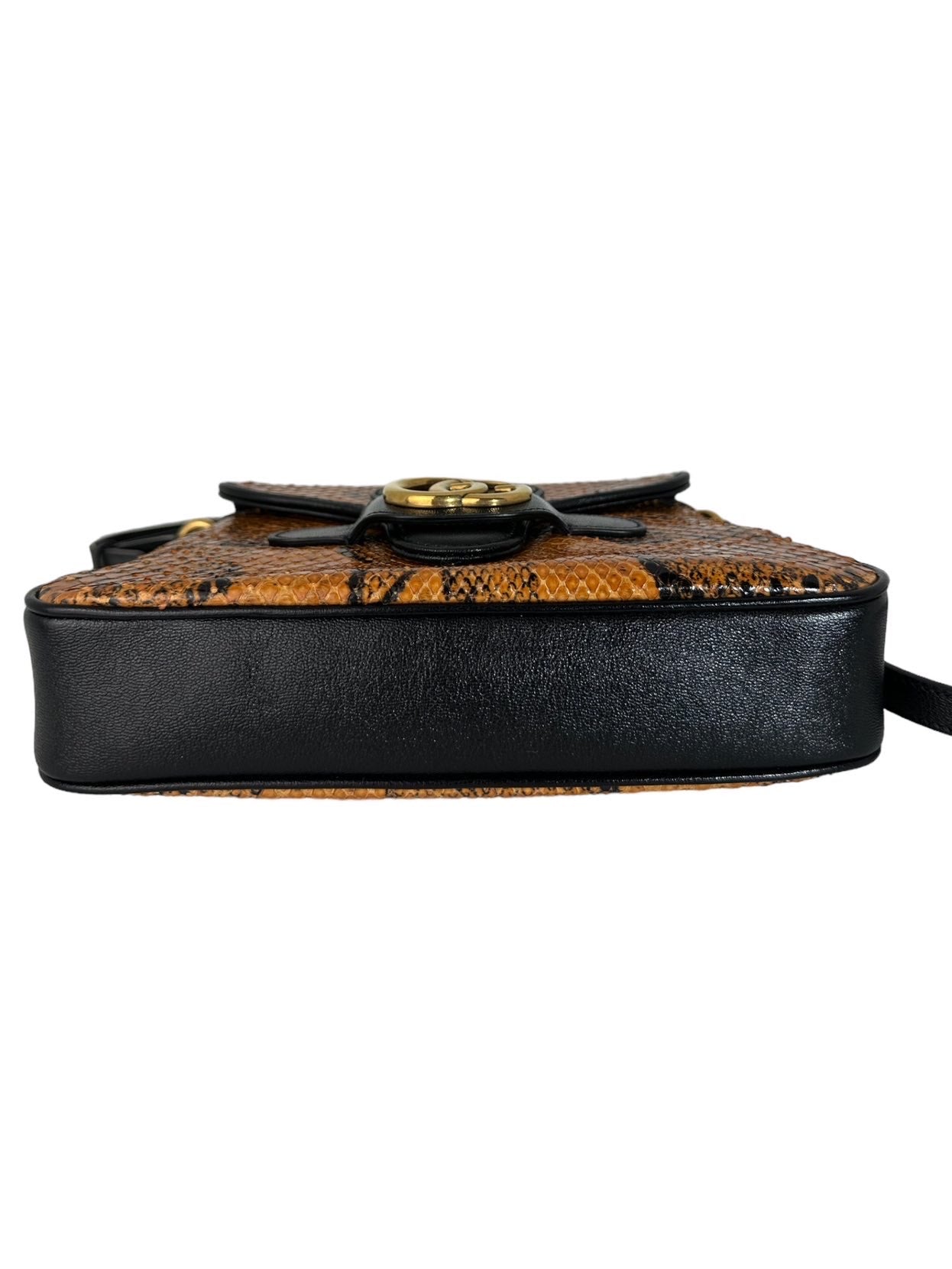Gucci borsa Marmont in pitone arancione.