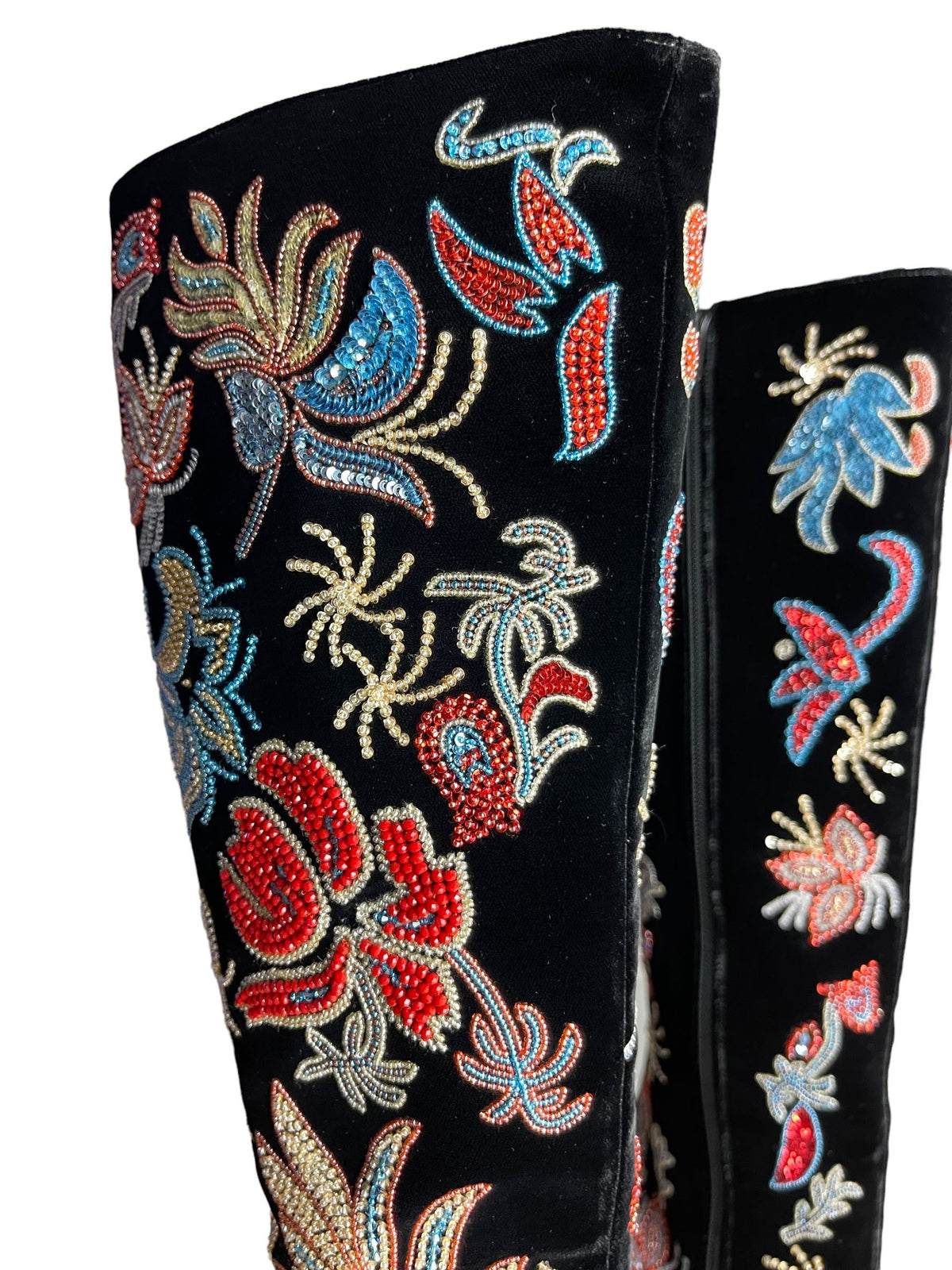 Saint Laurent Paris stivali ricamati con paillettes e perline nere — foto 2